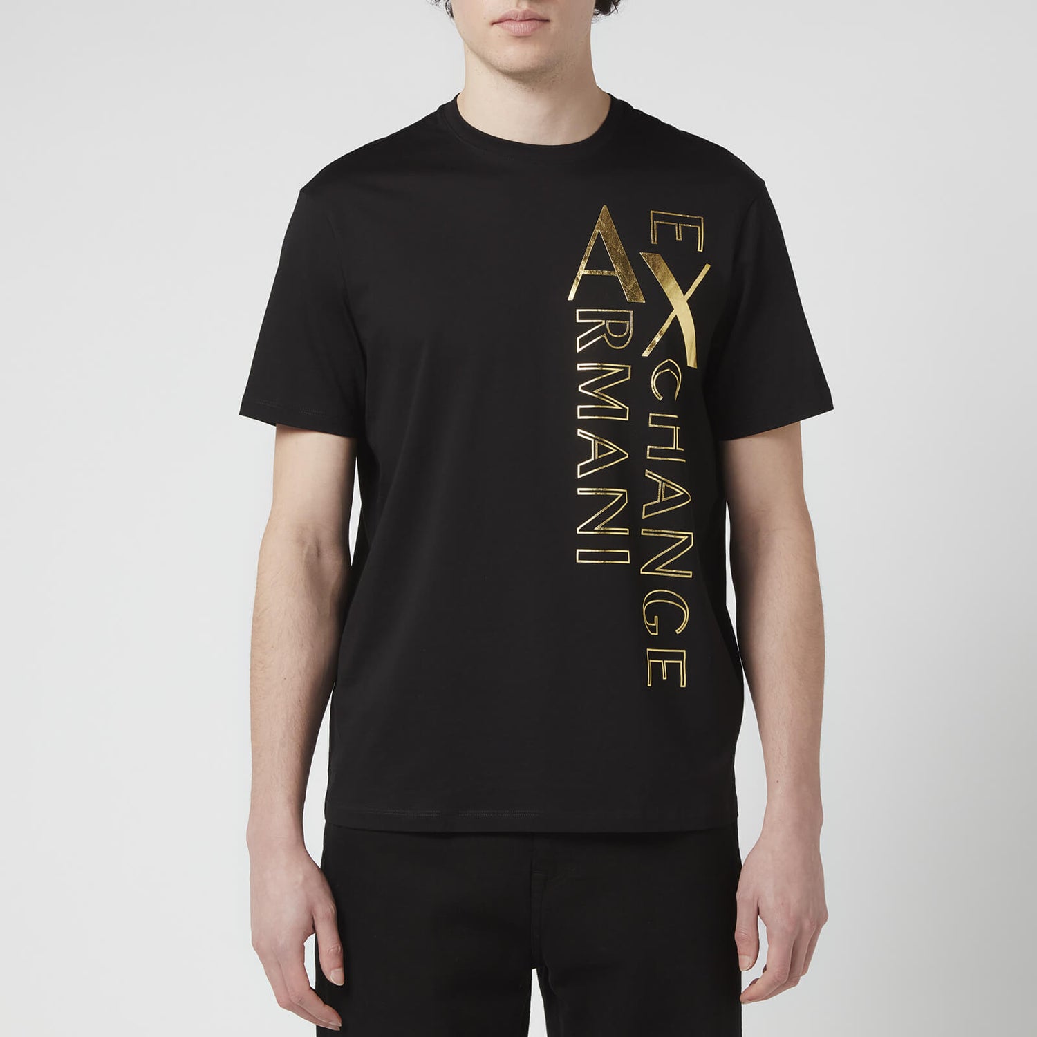 Armani Exchange Men's Diagonal Gold Ax T-Shirt - Black