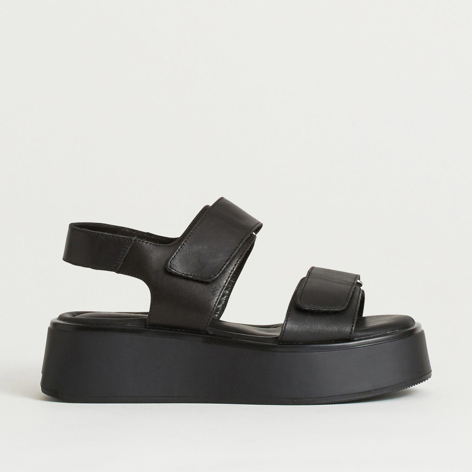 Vagabond Women's Courtney Leather Double Strap Sandals - Black/Black - UK 3