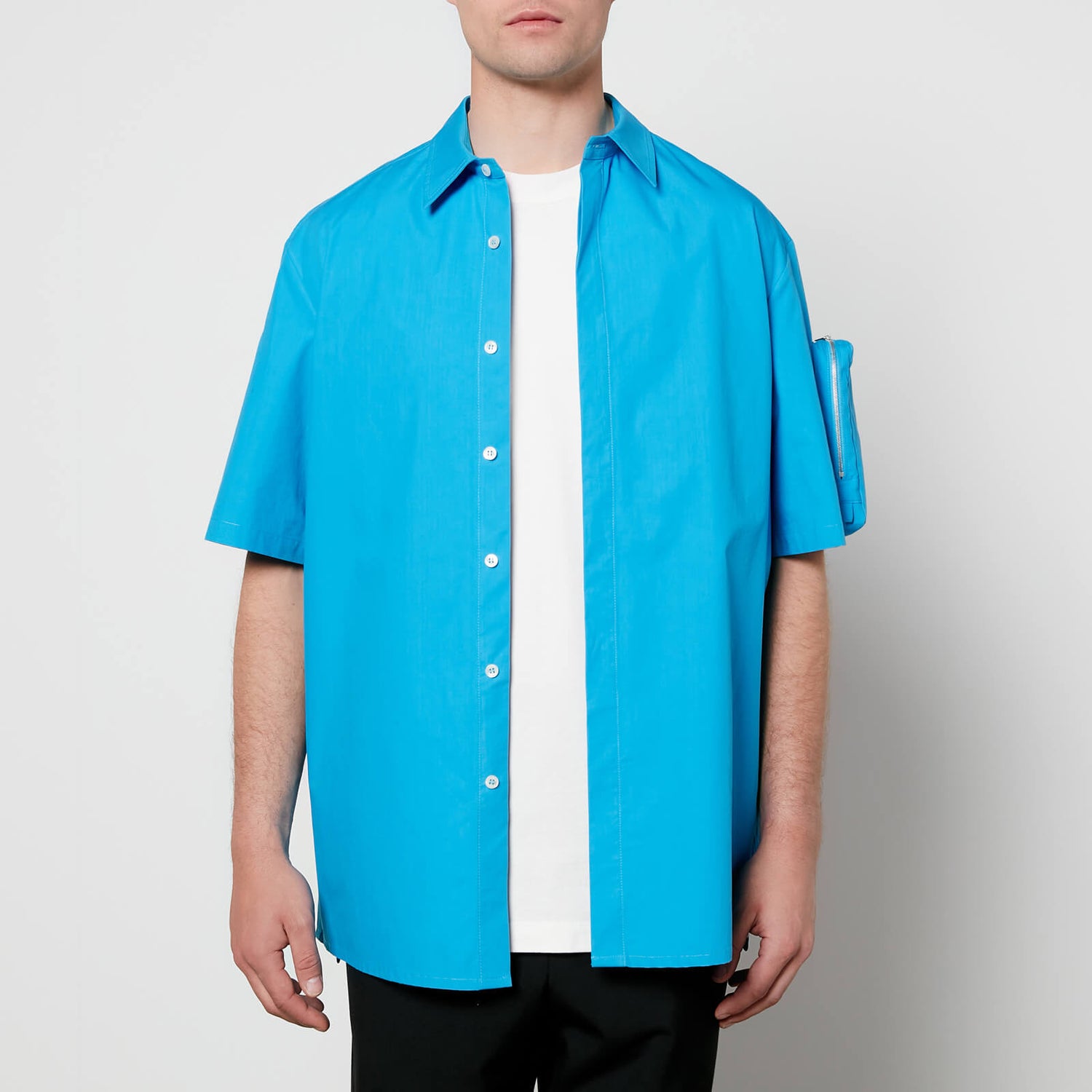 AMBUSH Men's Cotton Pocket Short Sleeve Shirt - Blue - 46/S
