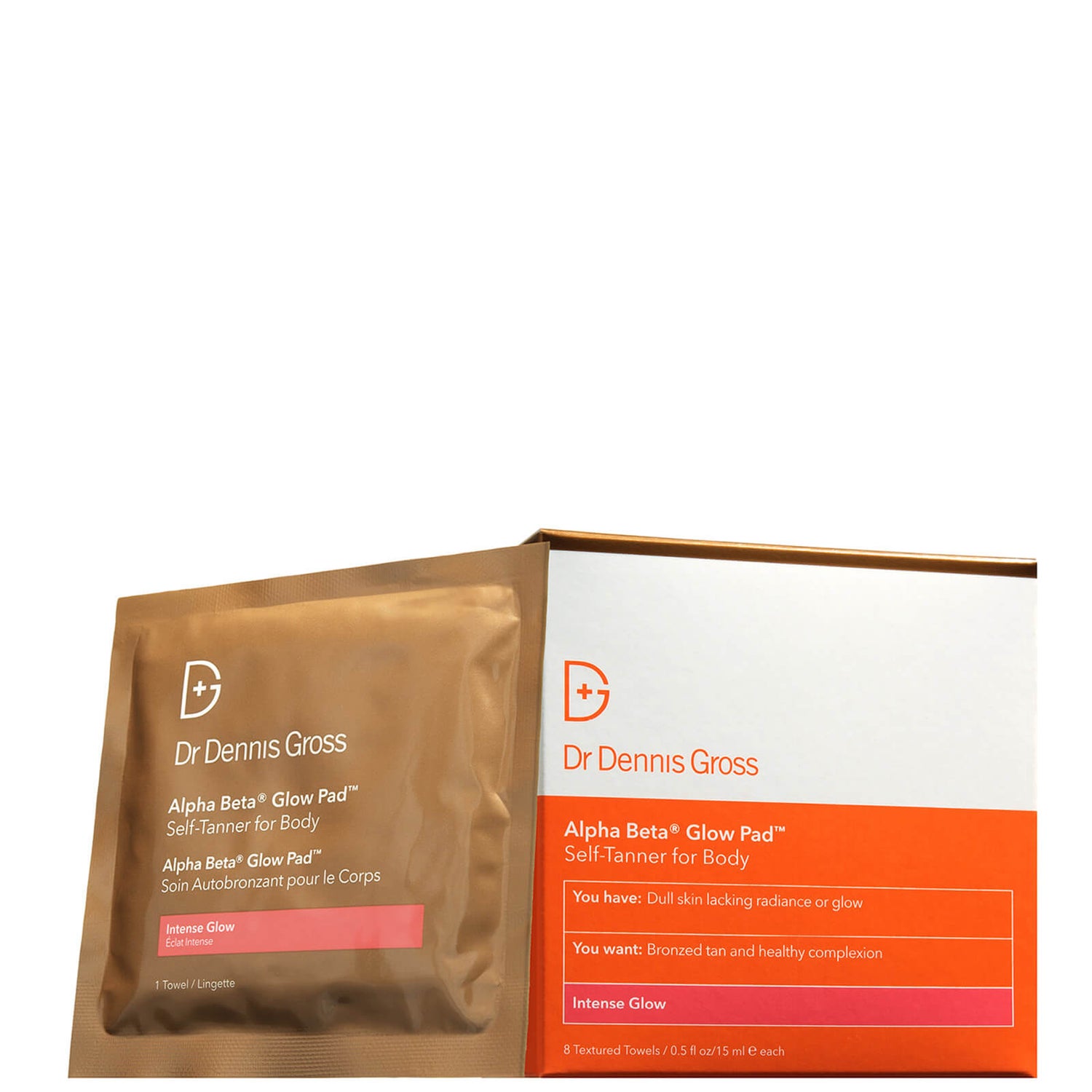 Dr Dennis Gross Skincare Alpha Beta Glow Pad Self-Tanner for Body Intense Glow 8 x 15ml