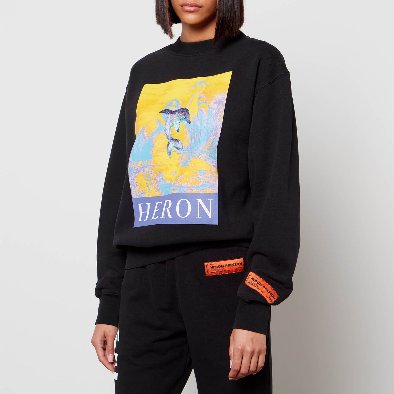 Heron Preston Women's Dolphin Graphic Sweatshirt - Black - XS