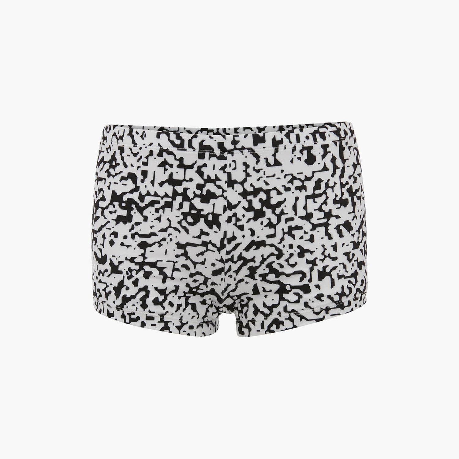 Les Girls Les Boys Bit Map Print Mini Swim Shorts Black & White