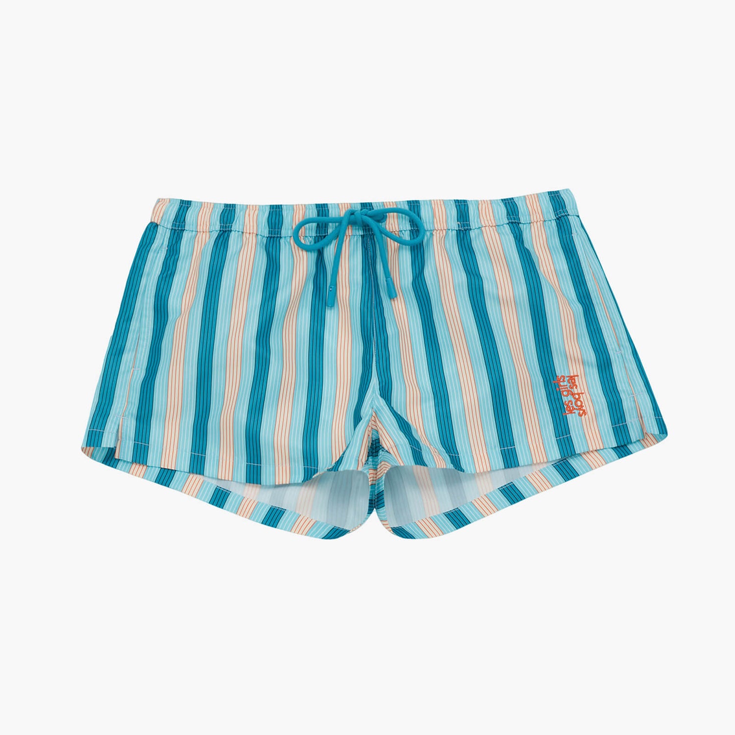 Les Girls Les Boys Stripe Swim Shorts Steel Blue Multi