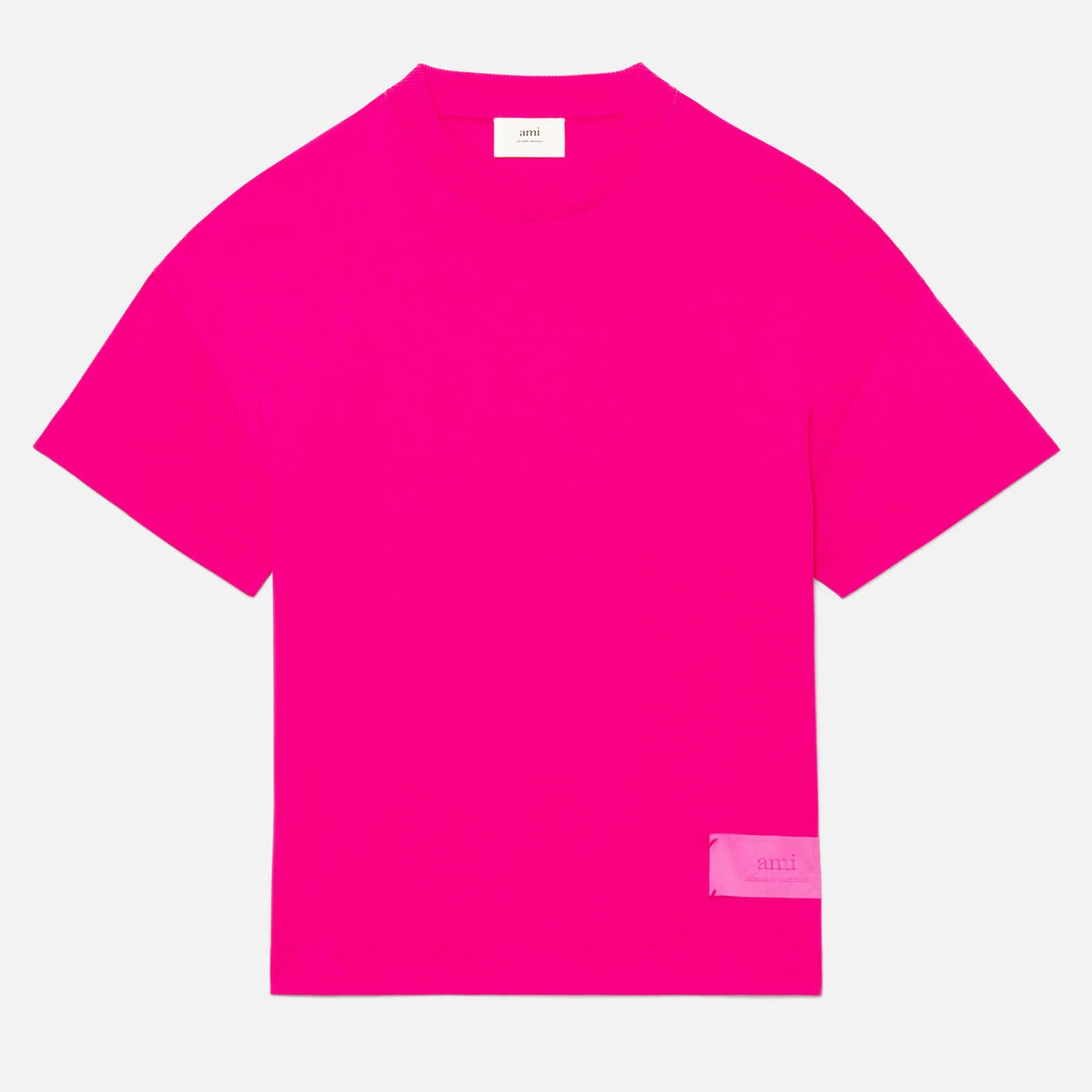 AMI Women's Satin Label T-Shirt - Fuchsia - XS
