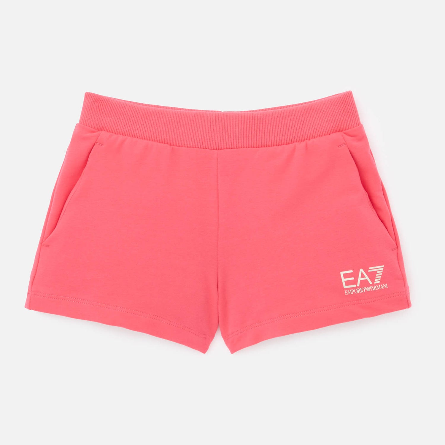 EA7 Girls' Train Shiny Logo Shorts - Pink - 6 Years