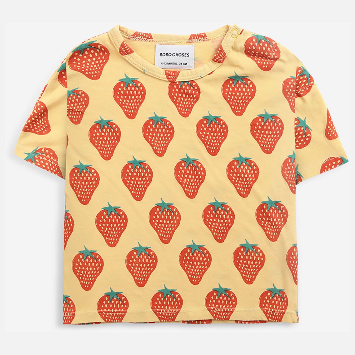 Bobo Choses Baby Strawberry All Over Short Sleeve Tshirt - 3-6 months