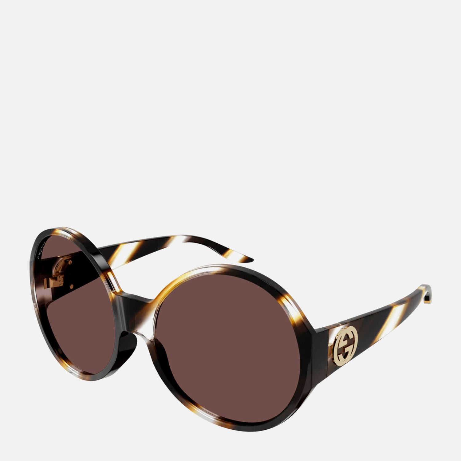 Gucci Women's Oversized Round Acetate Sunglasses - Havana/Havana/Brown