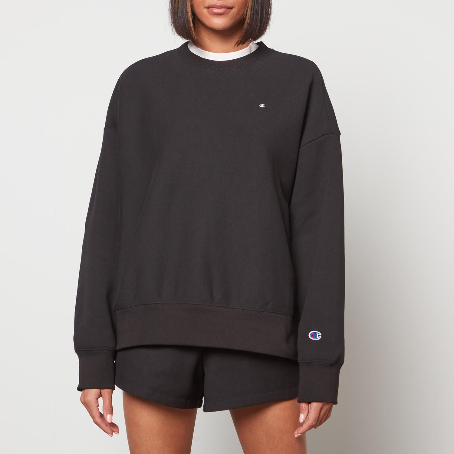 Champion Women's Oversized Small Logo Sweatshirt - Black