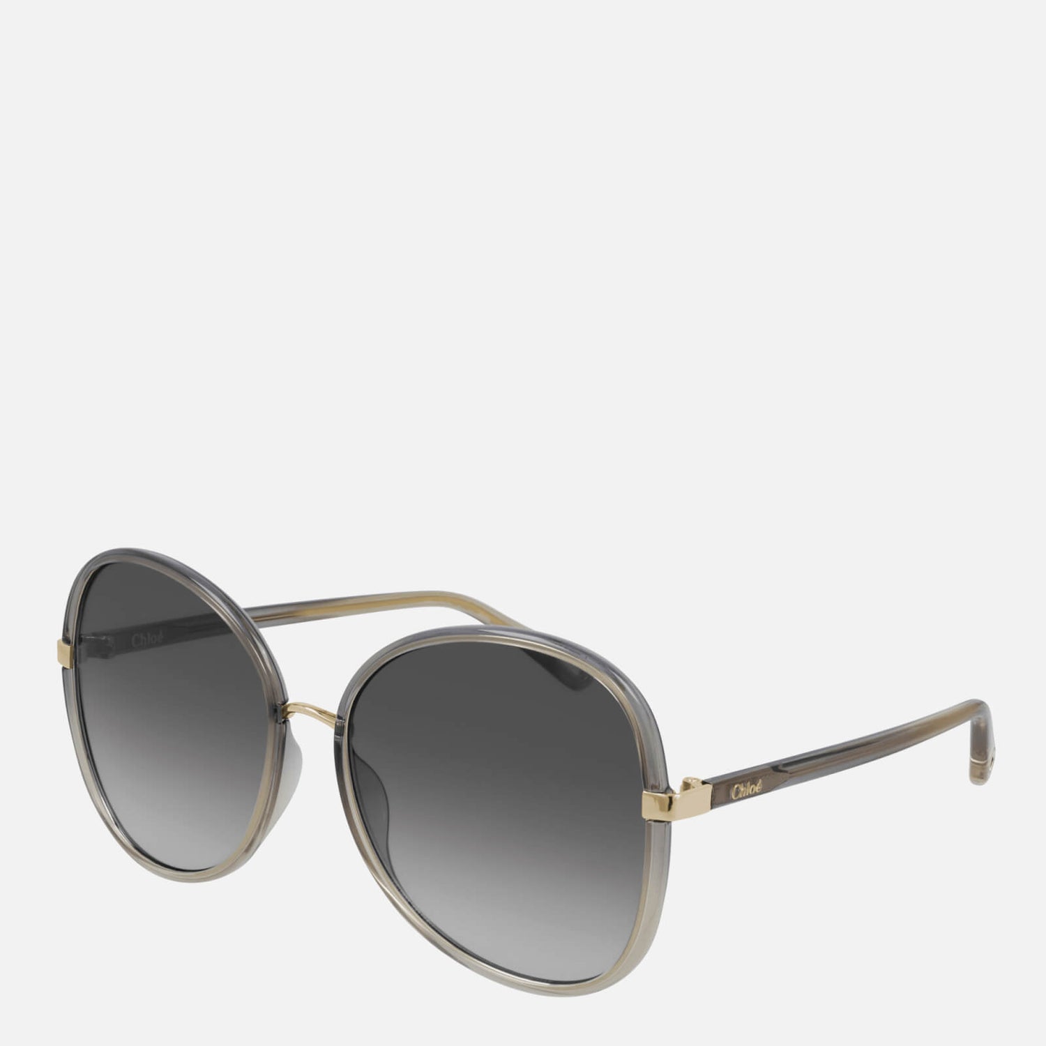 Chloé Women's Oval Oversized Acetate Sunglasses - Grey