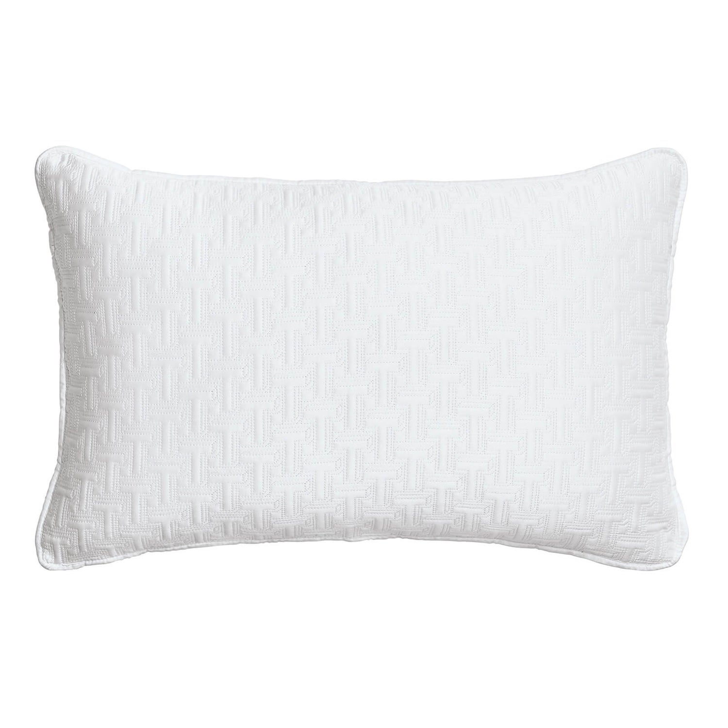 Ted Baker T Quilted Cushion - 60x40cm - White