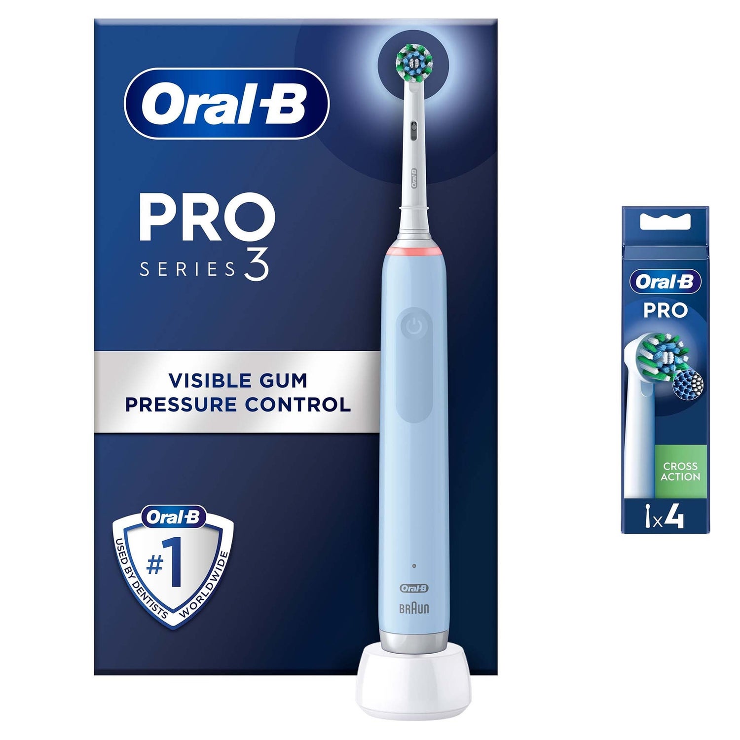 Pro 3 3000 Cross Action Blue Electric Toothbrush