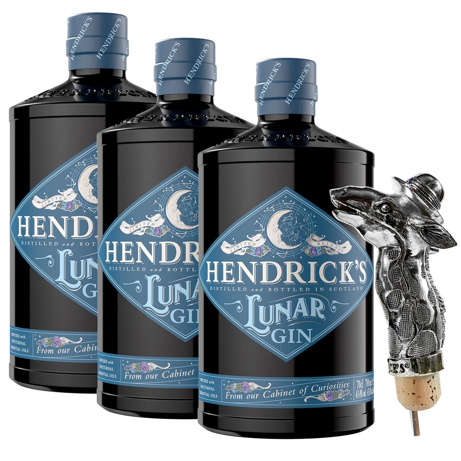 Hendrick's Lunar Gin Trio, 3 x 70cl