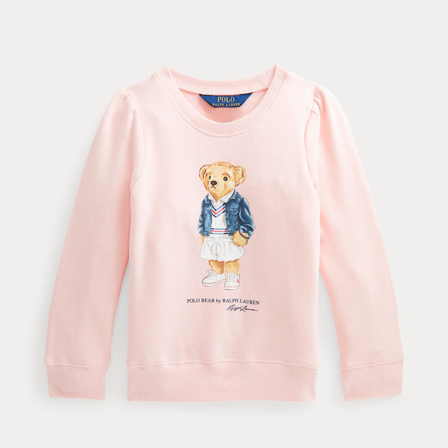 Ralph Lauren Girls Bear Sweatshirt - Hint of Pink - 6 Years