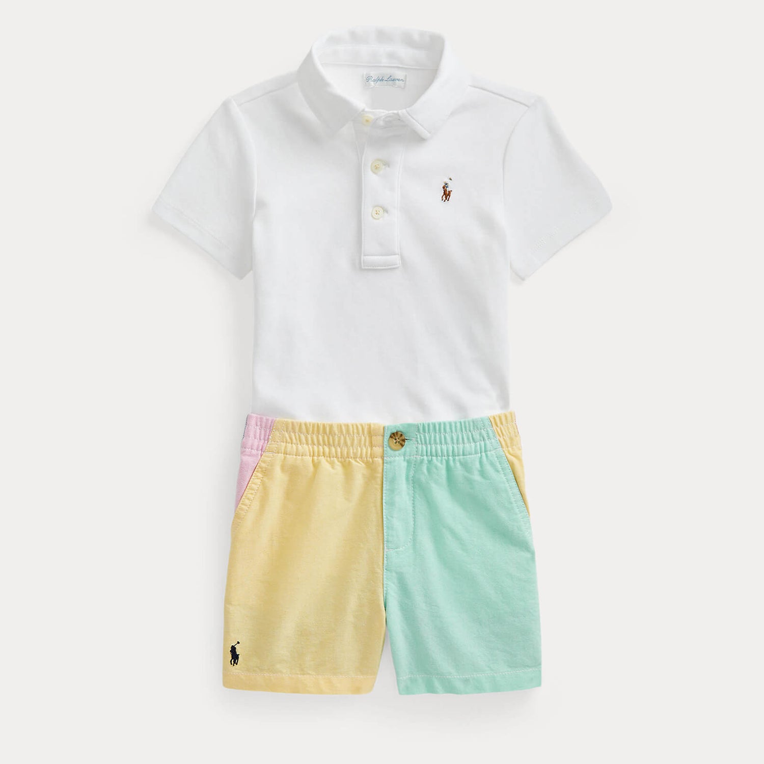 Ralph Lauren Baby T-Shirt and Shorts Set - White - 6-9 months