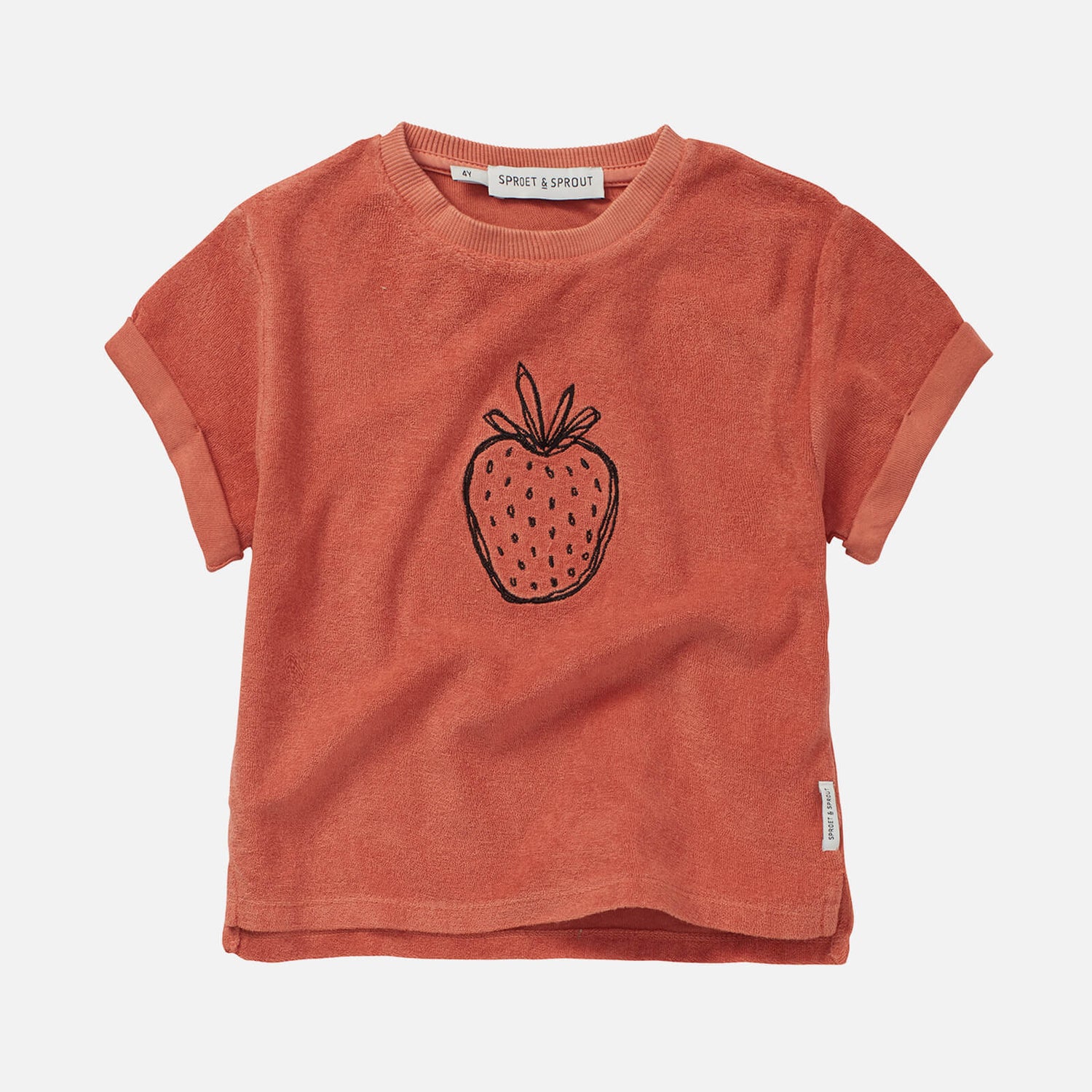 Sproet + Sprout Kids' Strawberry Terry T-Shirt - Cafe - 6 Years