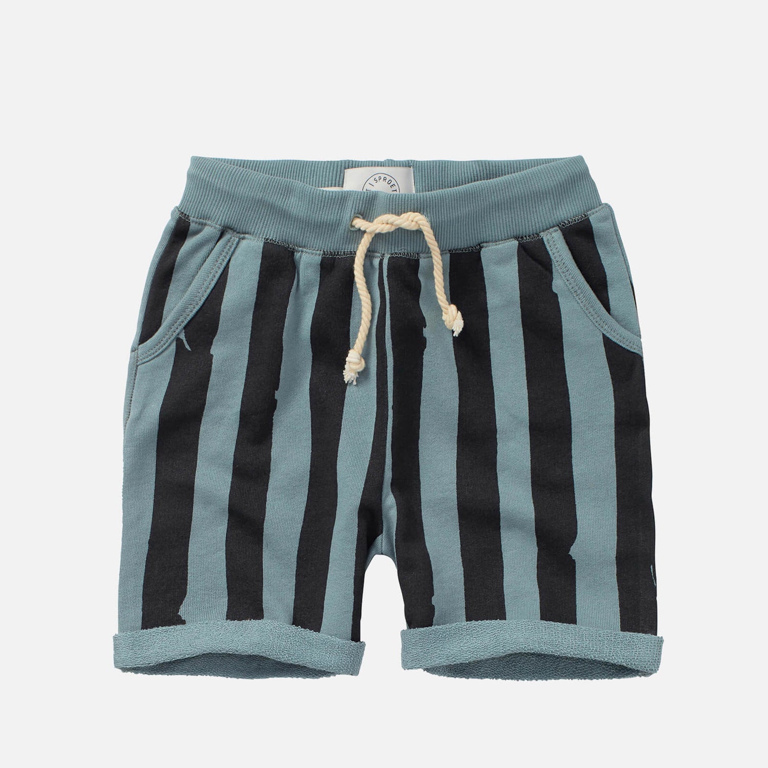 Sproet + Sprout Painted Stripe Shorts - Light Petrol - 2 Years