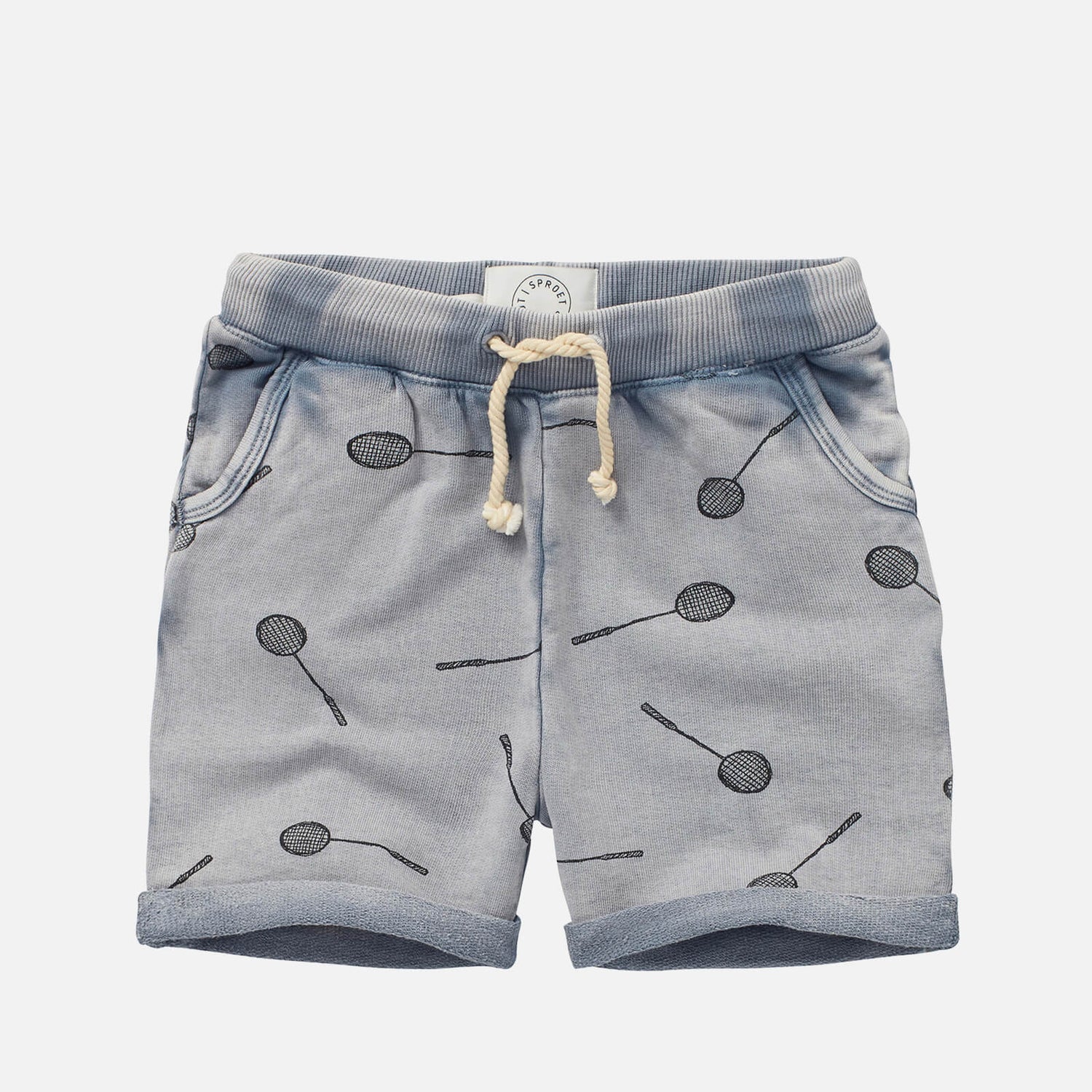 Sproet + Sprout Badminton Print Shorts - Stone Grey - 3 Years