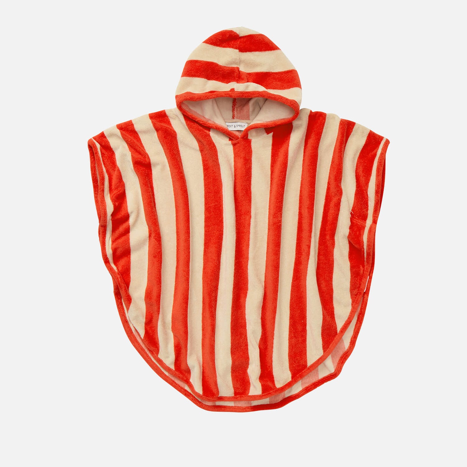 Sproet + Sprout Terry Stripe Poncho - Poppy Red Stripe - Small