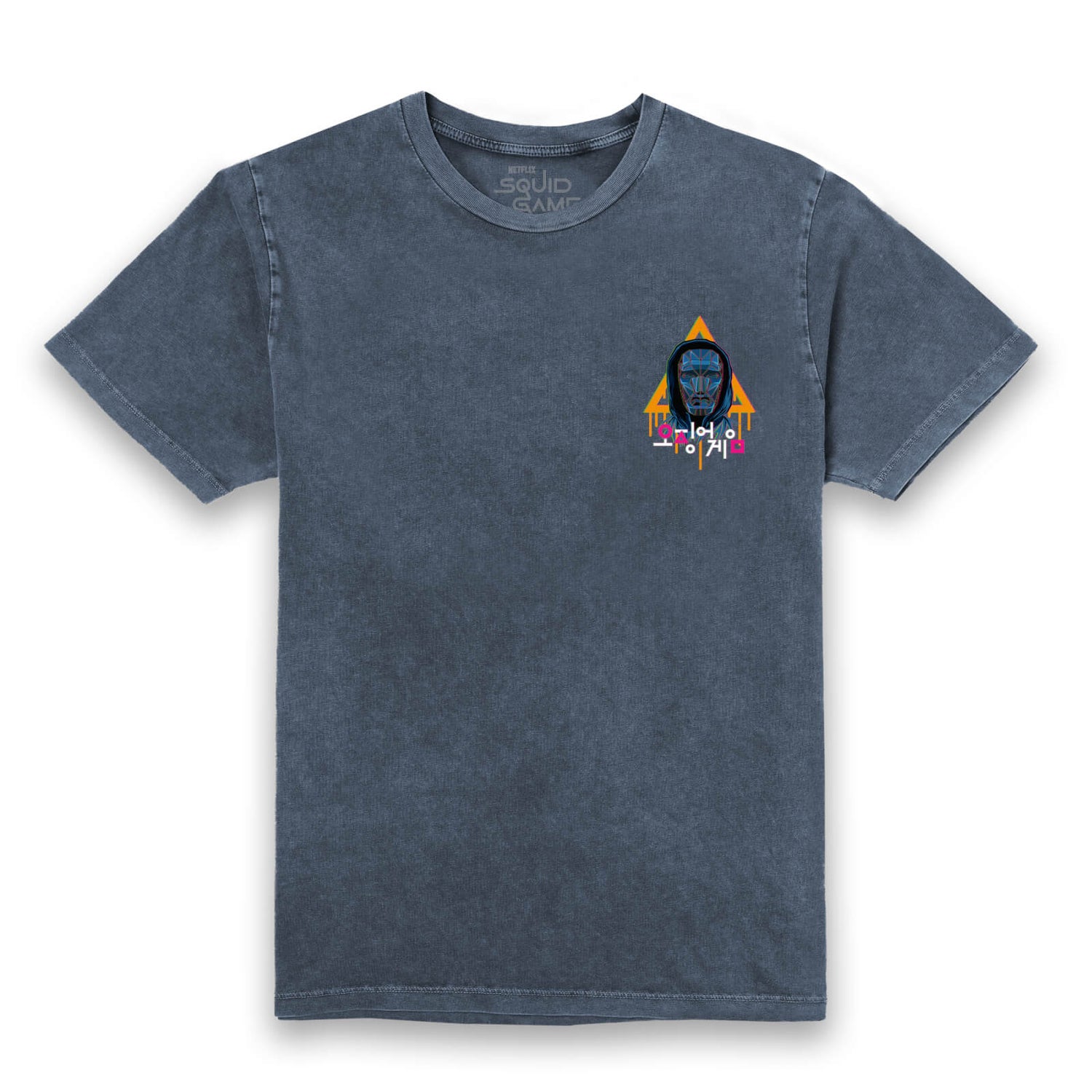 Camiseta para hombre Squid Game Front Man - Navy Acid Wash