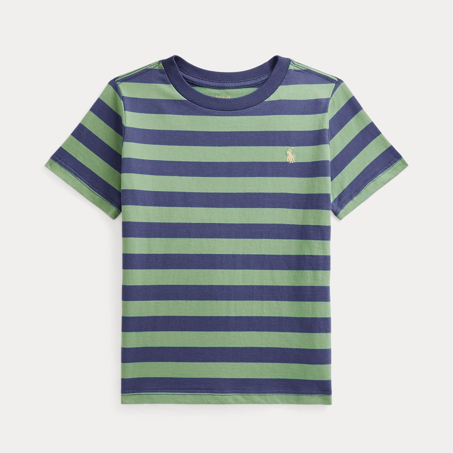 Polo Ralph Lauren Boys' Striped Small Logo T-Shirt - Outback Green/Light Navy - 4 Years