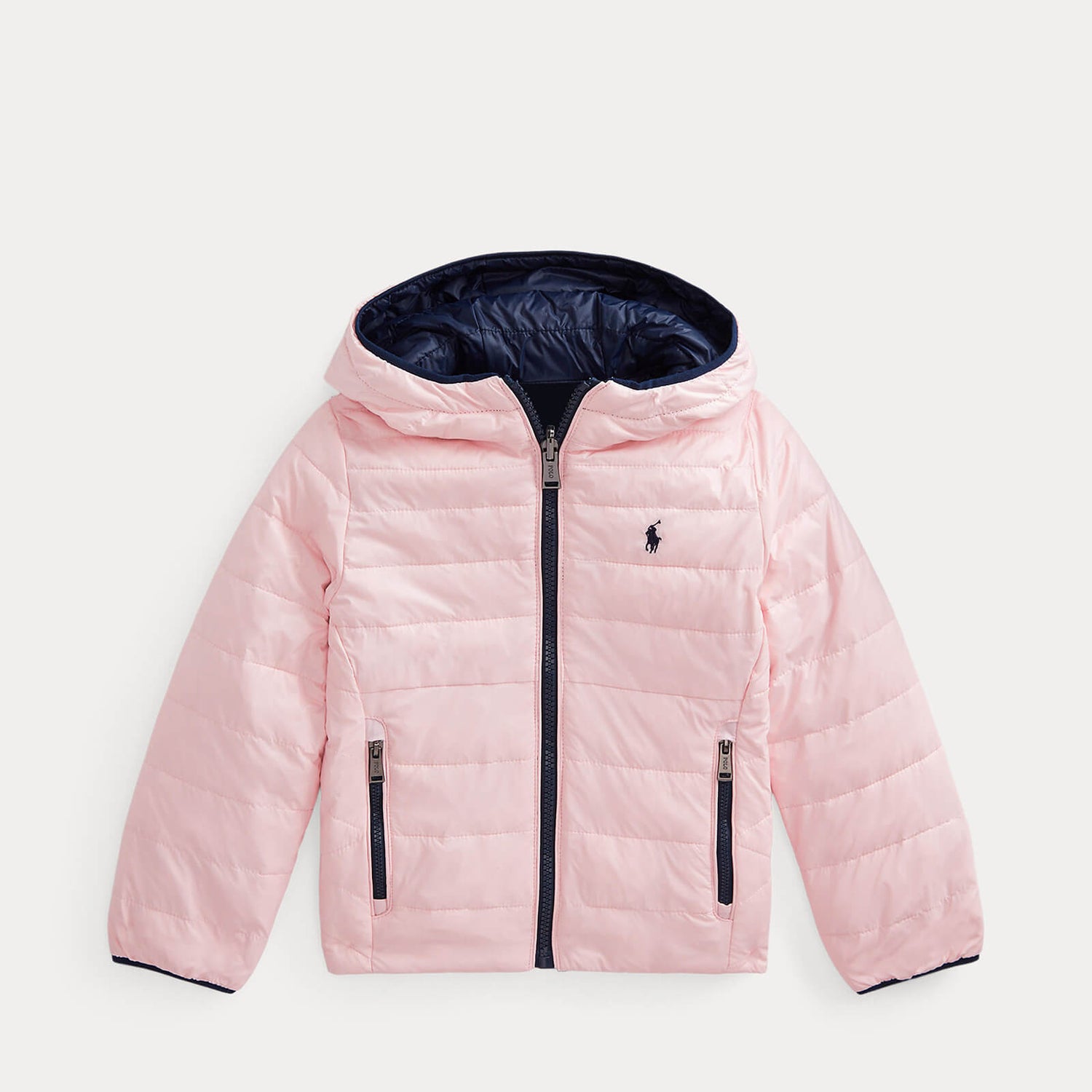 Polo Ralph Lauren Girls' Reversible Bomber Jacket - Hint of Pink/Newport Navy - 4 Years