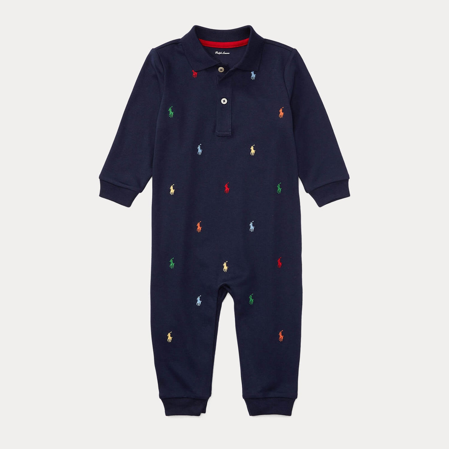 Polo Ralph Lauren Babys' Horse Print Coverall - French Navy - 3-6 months