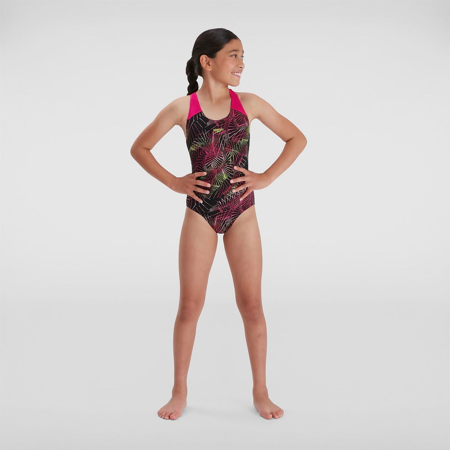 Multi Speedo Girls Splashback One Piece Swim Swimming Swimsuit Costume