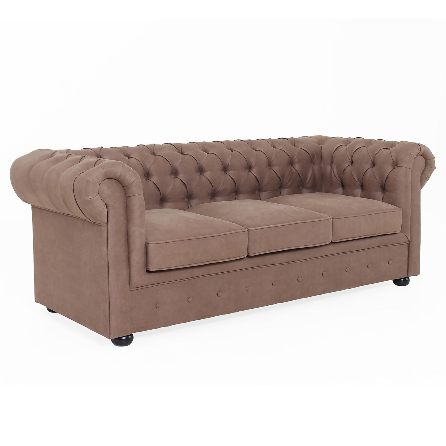 Chesterfield Faux Leather 3 Seater Sofa