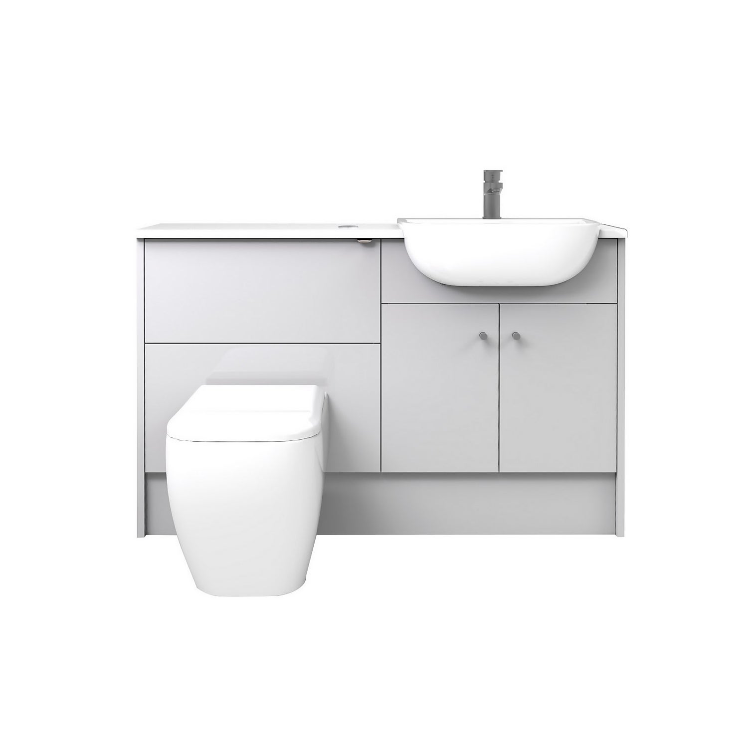 Portfolio Fitted Bathroom Furniture (W)1240mm x (D)320mm  - Gloss Light Grey