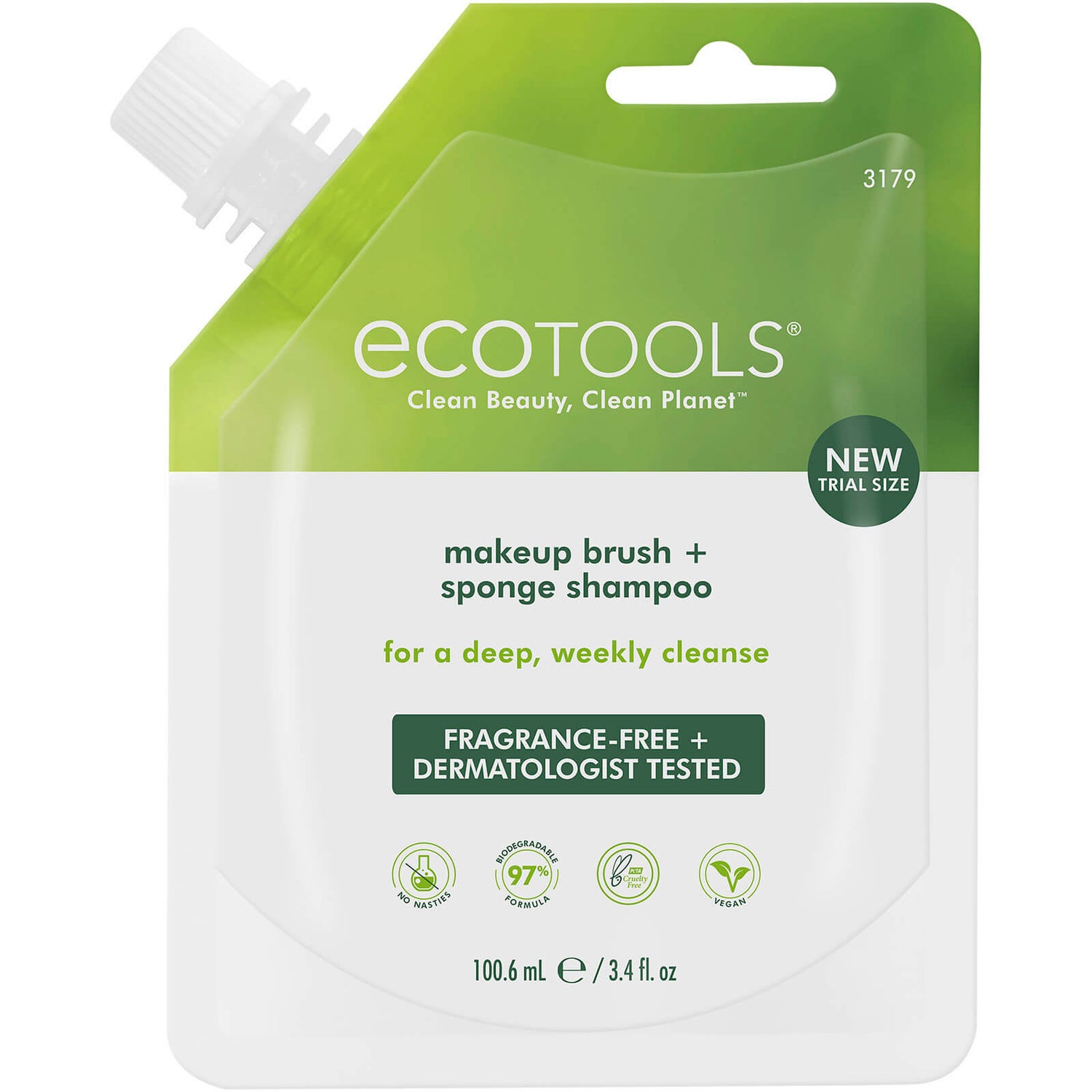 EcoTools Makeup Brush and Blending Sponge Shampoo Travel Size 100.6ml