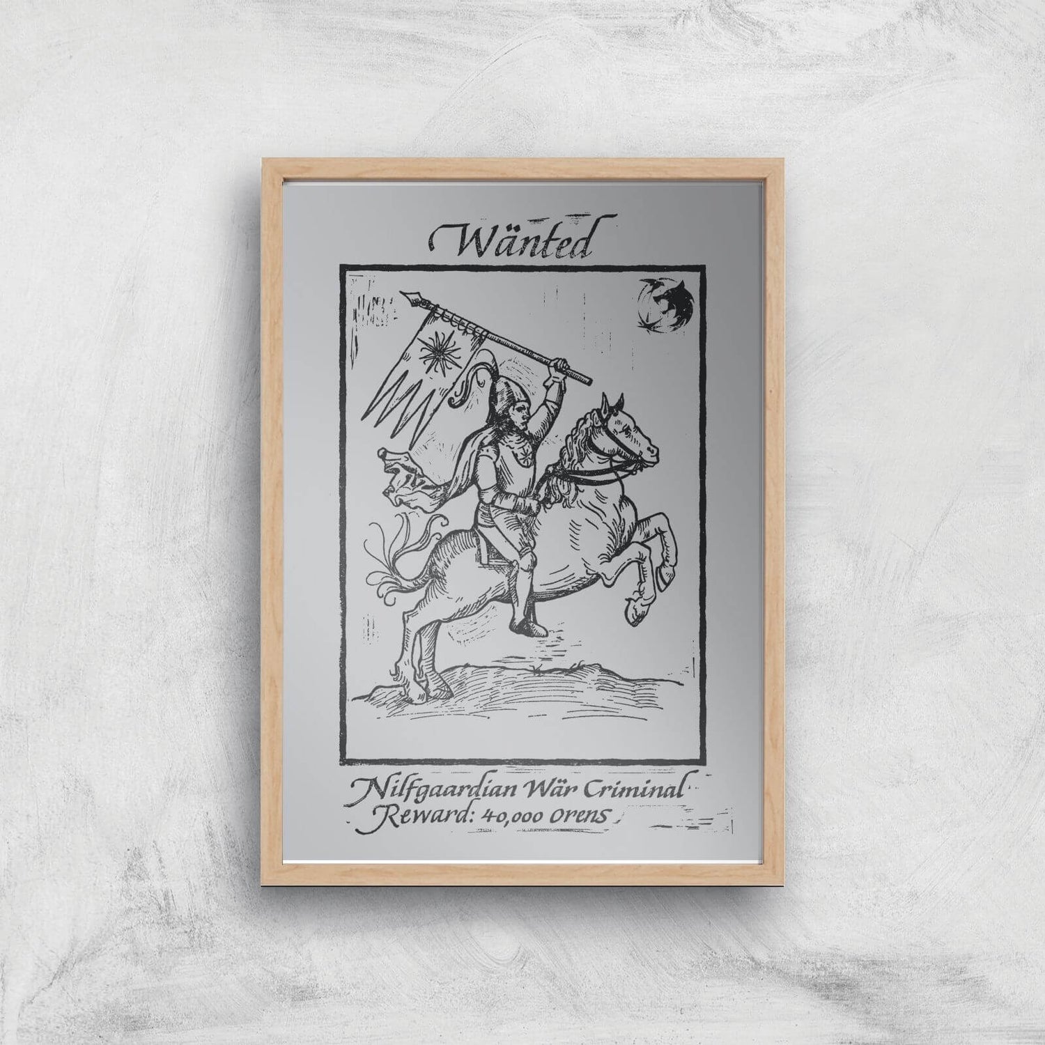 The Witcher Nilfgaardian War Criminal Giclee Art Print - A4 - Wooden Frame