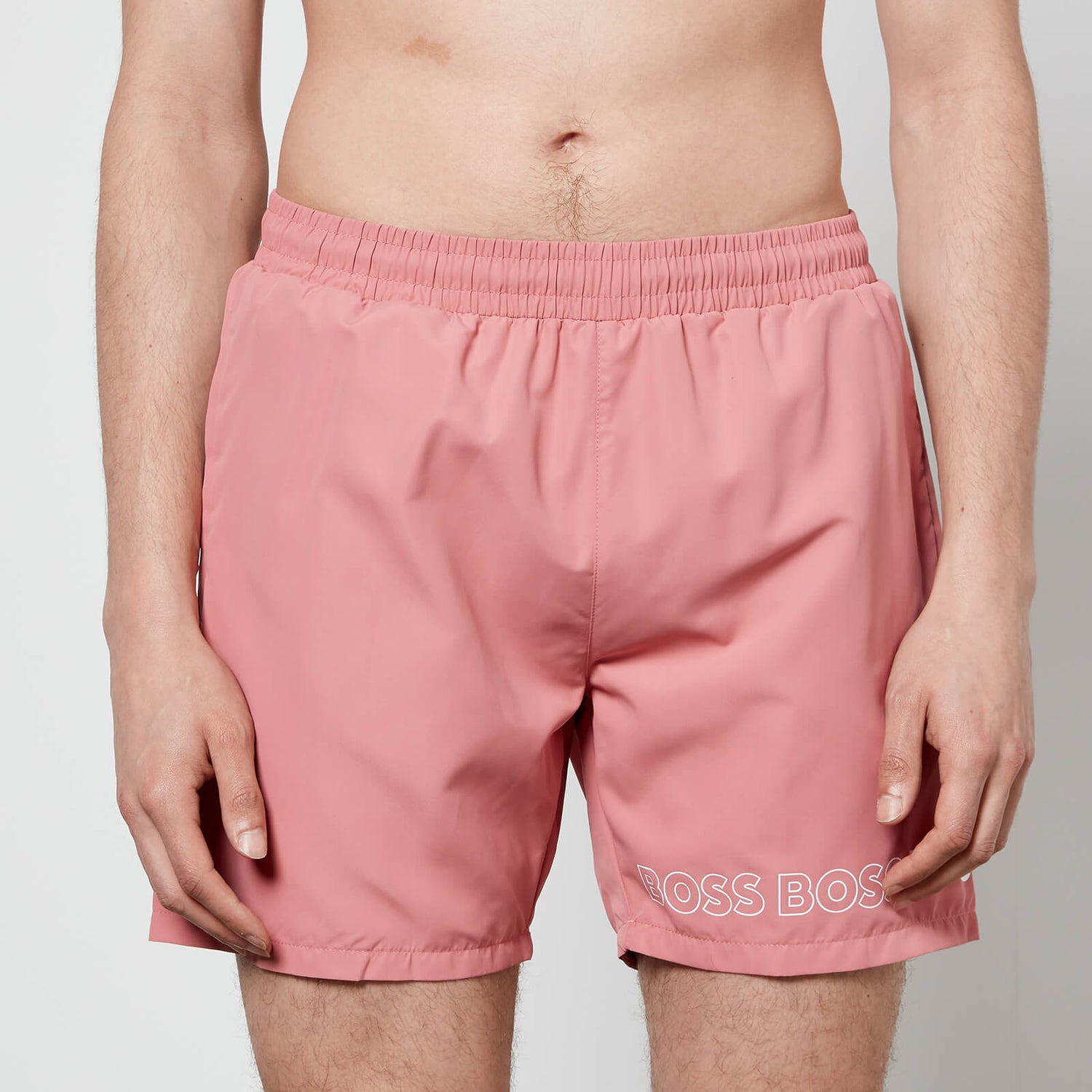 BOSS Bodywear Men's Dolphin Swim Shorts - Open Pink - S