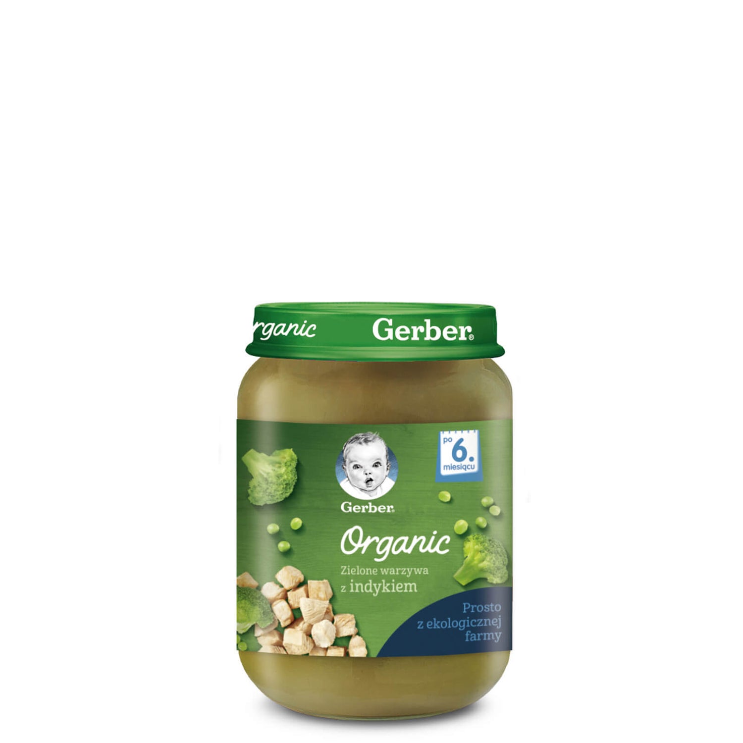 Gerber Organic Zielone Warzywa Z Indykiem - 190g