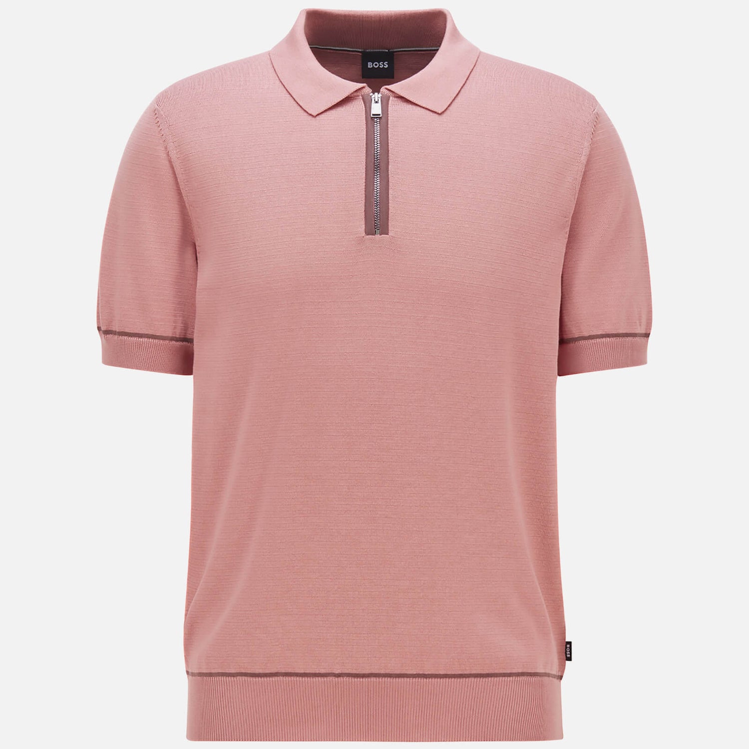 BOSS Black Men's Emillo Knitted Polo Shirt - Open Pink