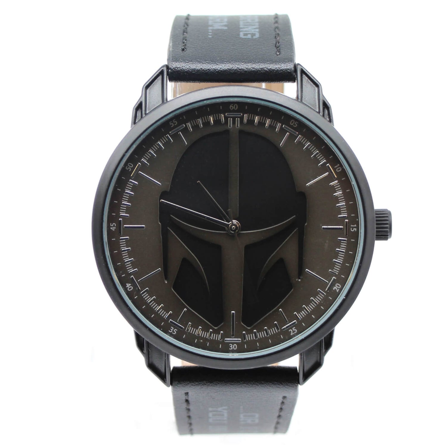 Star Wars The Mandalorian Quotes Black Simulated Leather Watch