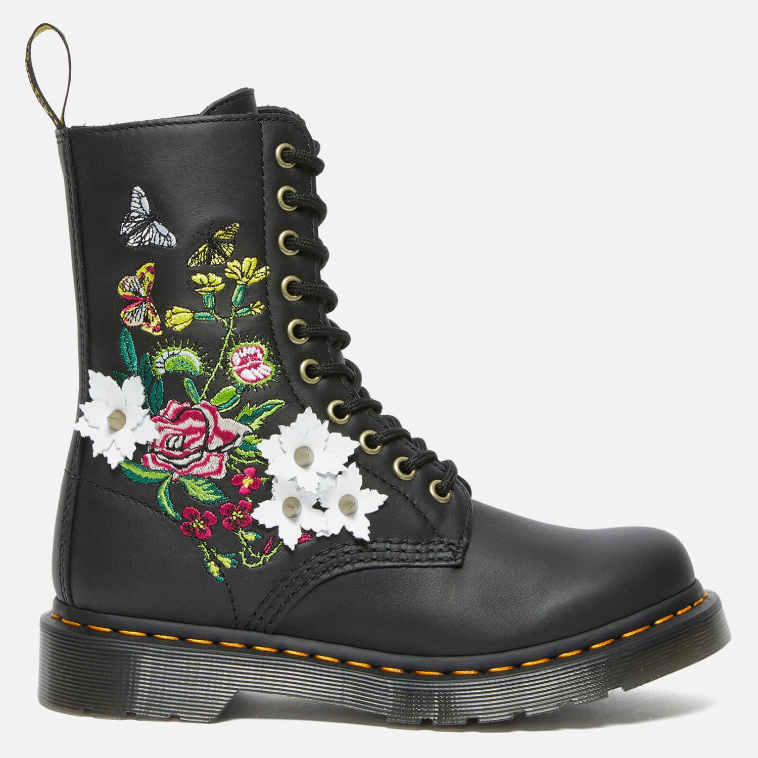 Dr. Martens Women's 1490 Bloom Leather 10-Eye Boots - Black - UK 3