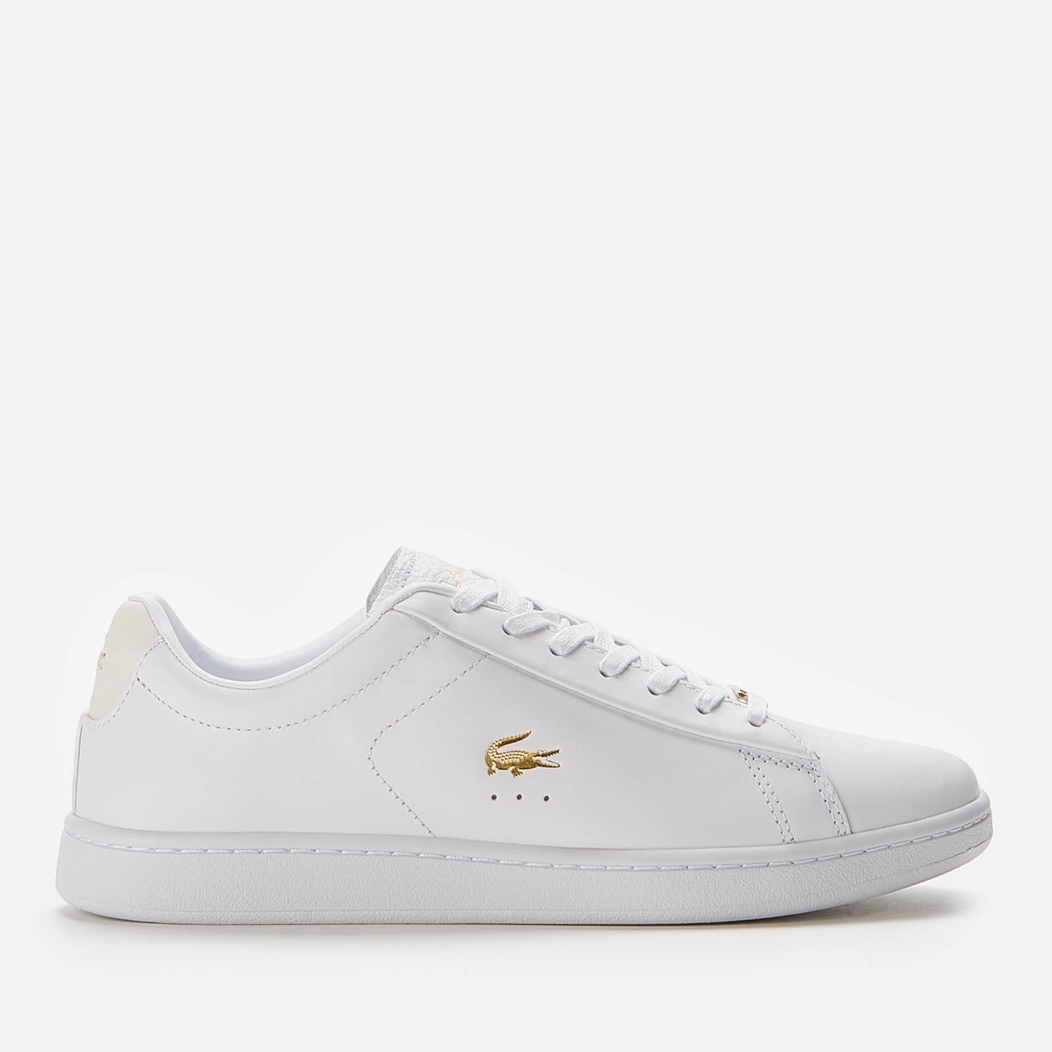 Lacoste Women's Carnaby Evo 0722 1 Leather Cupsole Trainers - White/Gold