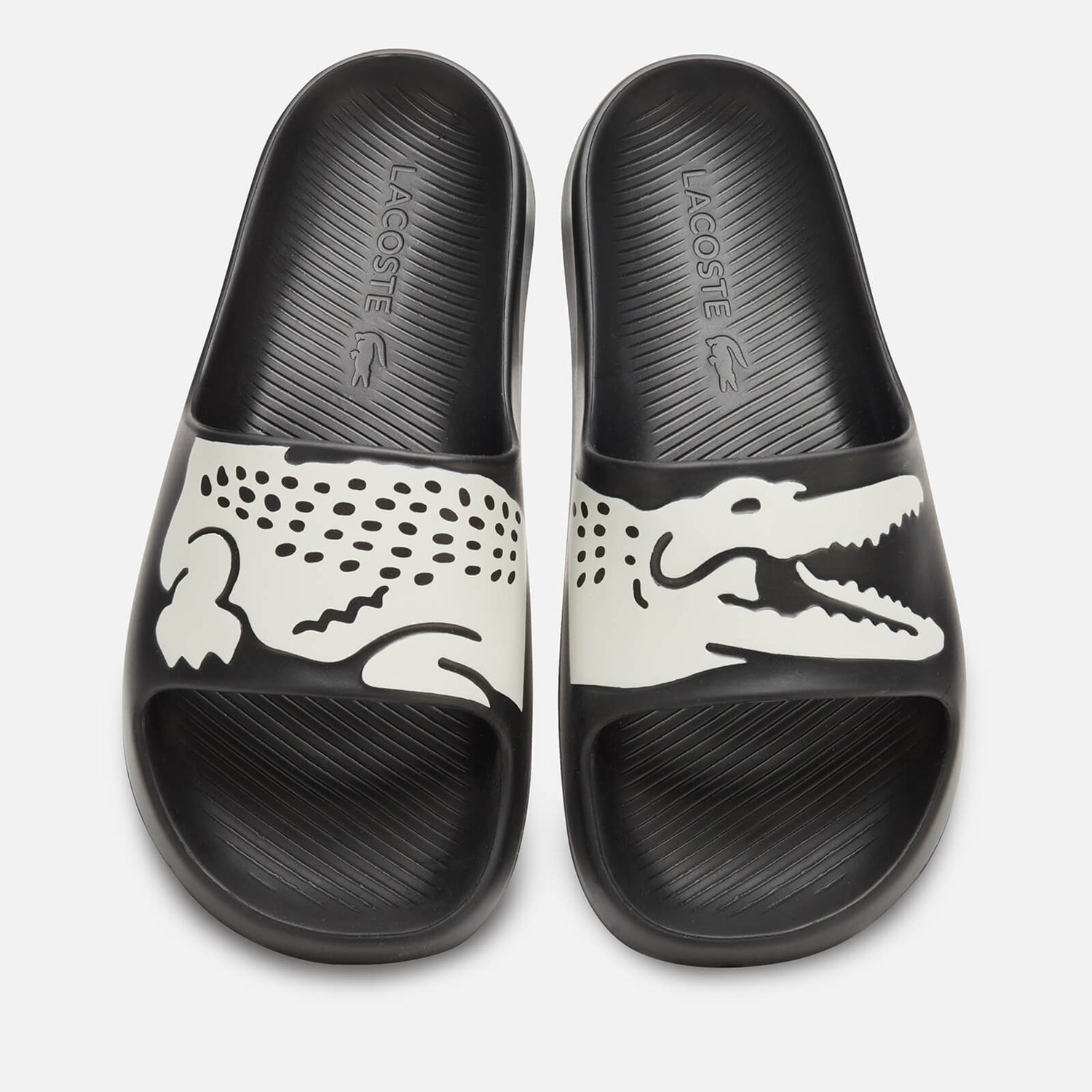 Lacoste Women's Croco 2.0 0721 1 Slide Sandals - Black/White - UK 3