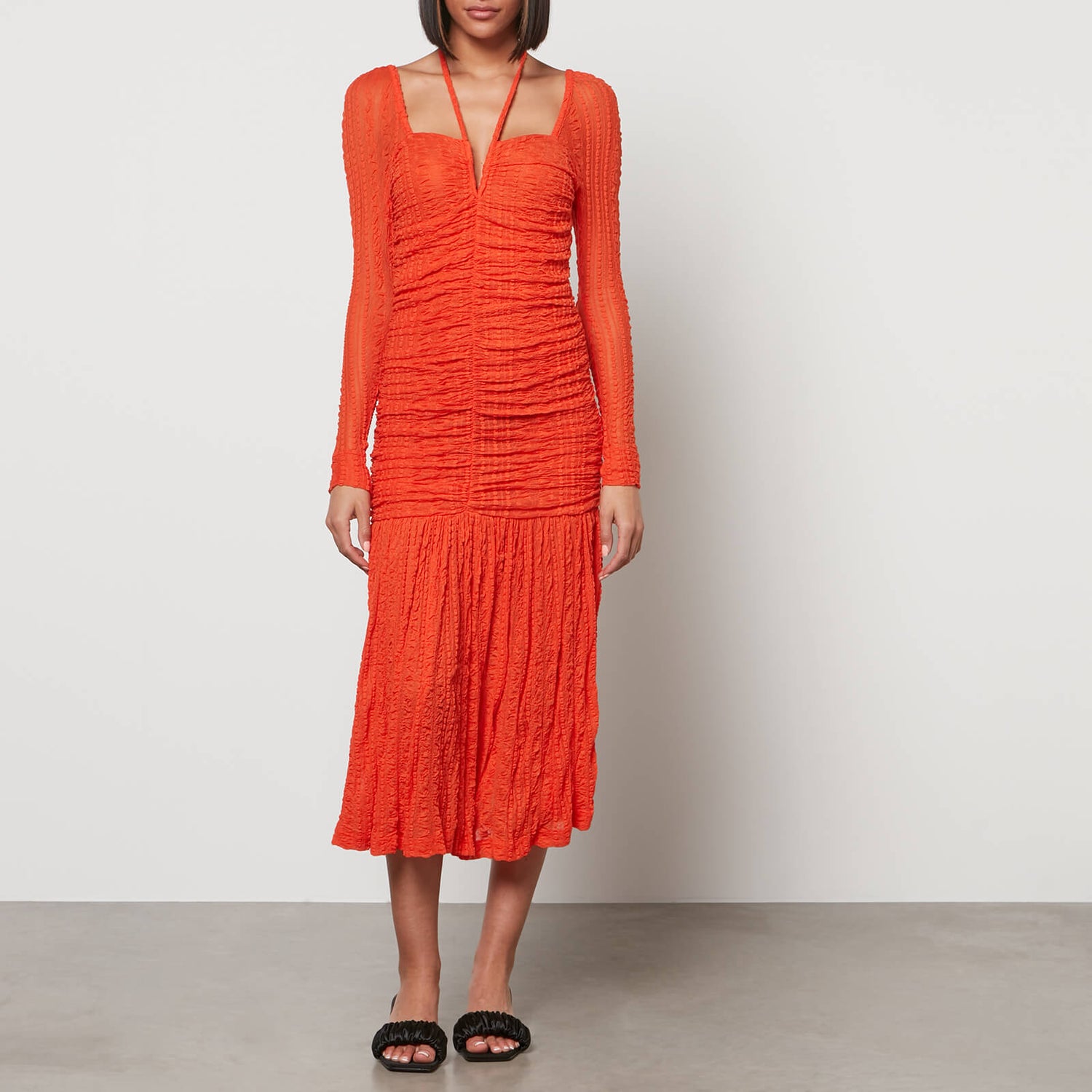 Ganni Women's Stretch Lace Jersey Dress - Orangedotcom - EU 36/UK 8