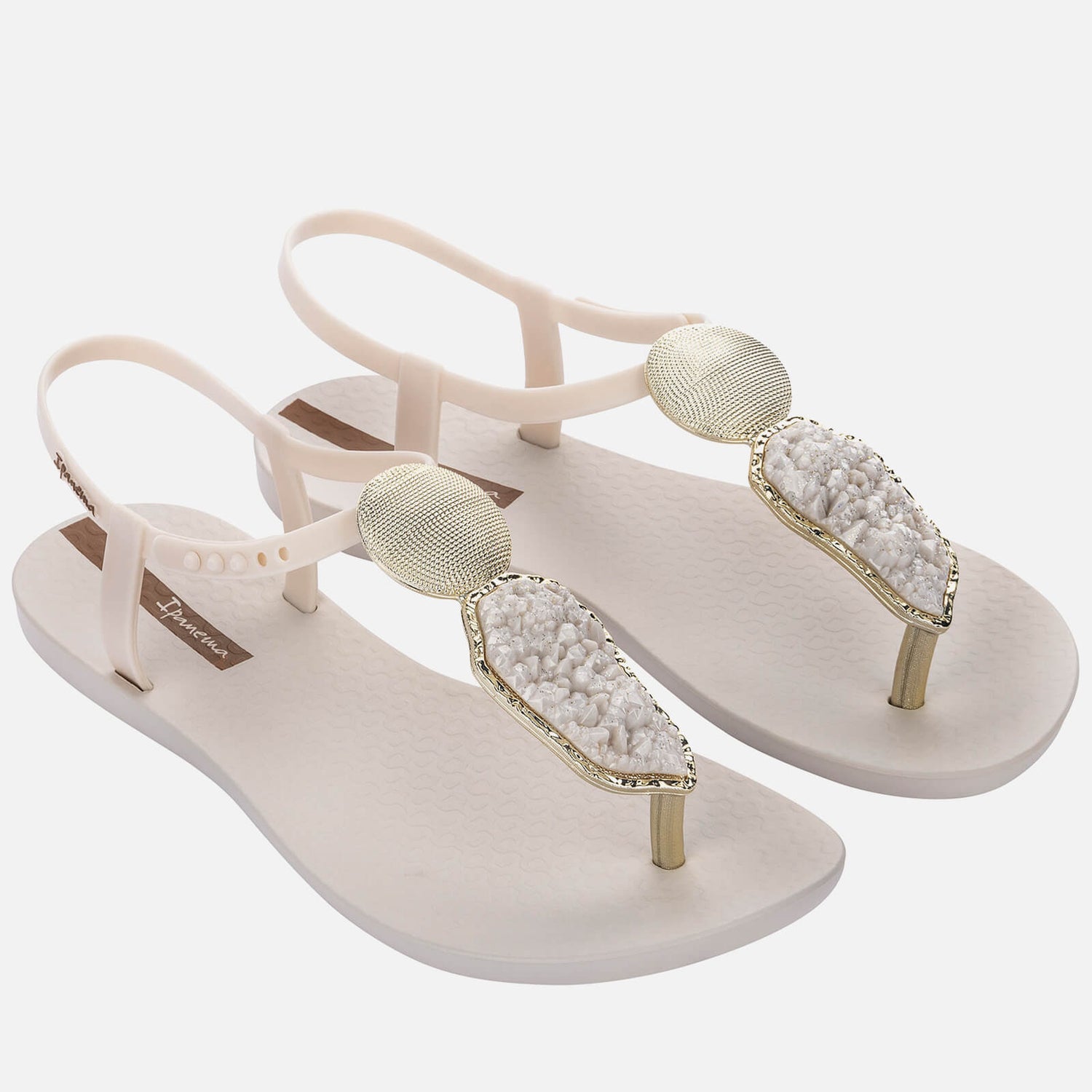 Ipanema Women's Elegant Crystal Sandals - Pearl Ivory - UK 3