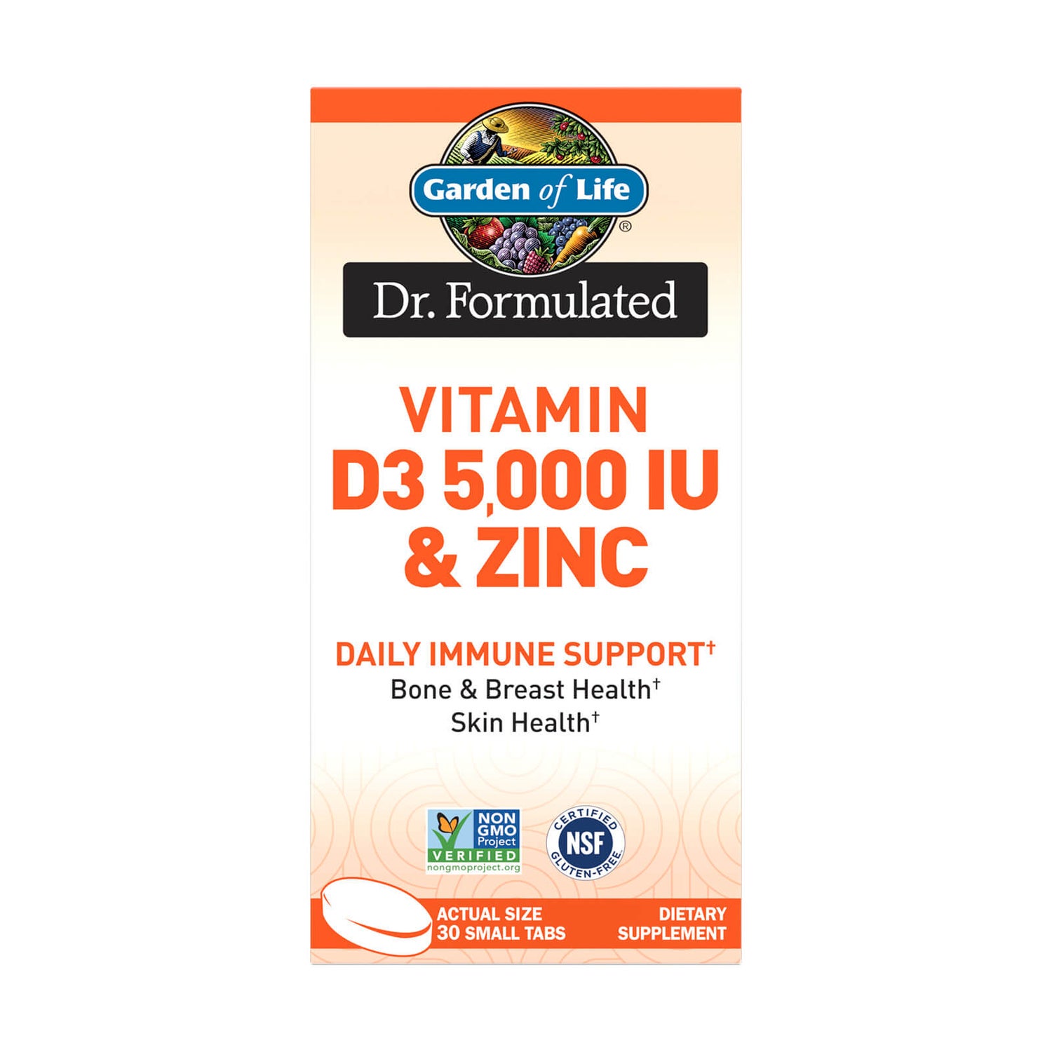ビタミン D3 5,000 IU & キレート亜鉛 – タブレット30錠