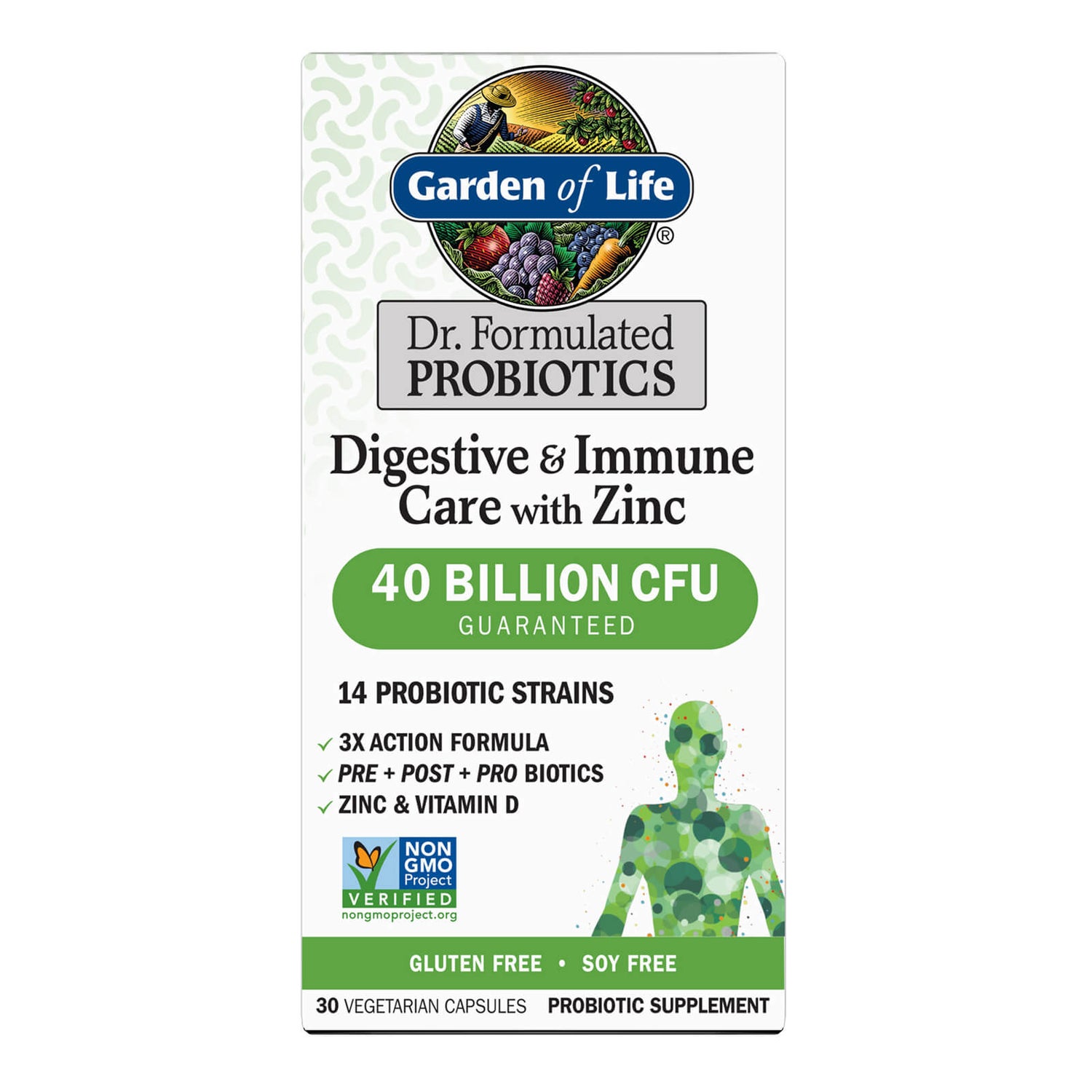 Microbiome Digestive and Immune Care with Zinc - 30 Capsules