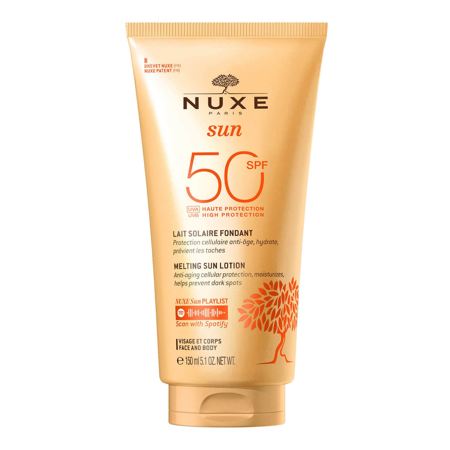 Melting Sun Lotion High Protection SPF50 face and body, NUXE Sun 150 ml