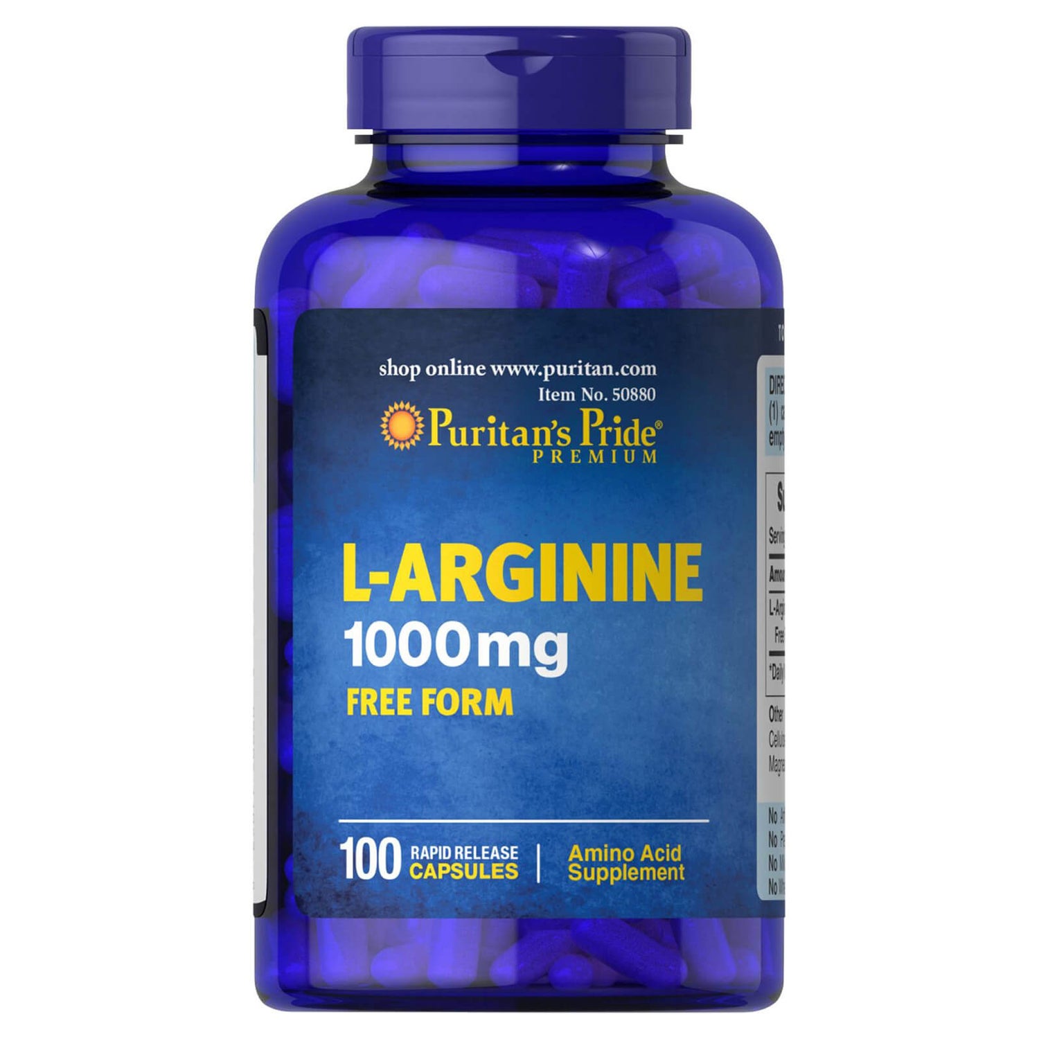 Puritan's Pride L-Arginine 1000mg - 100 Capsules
