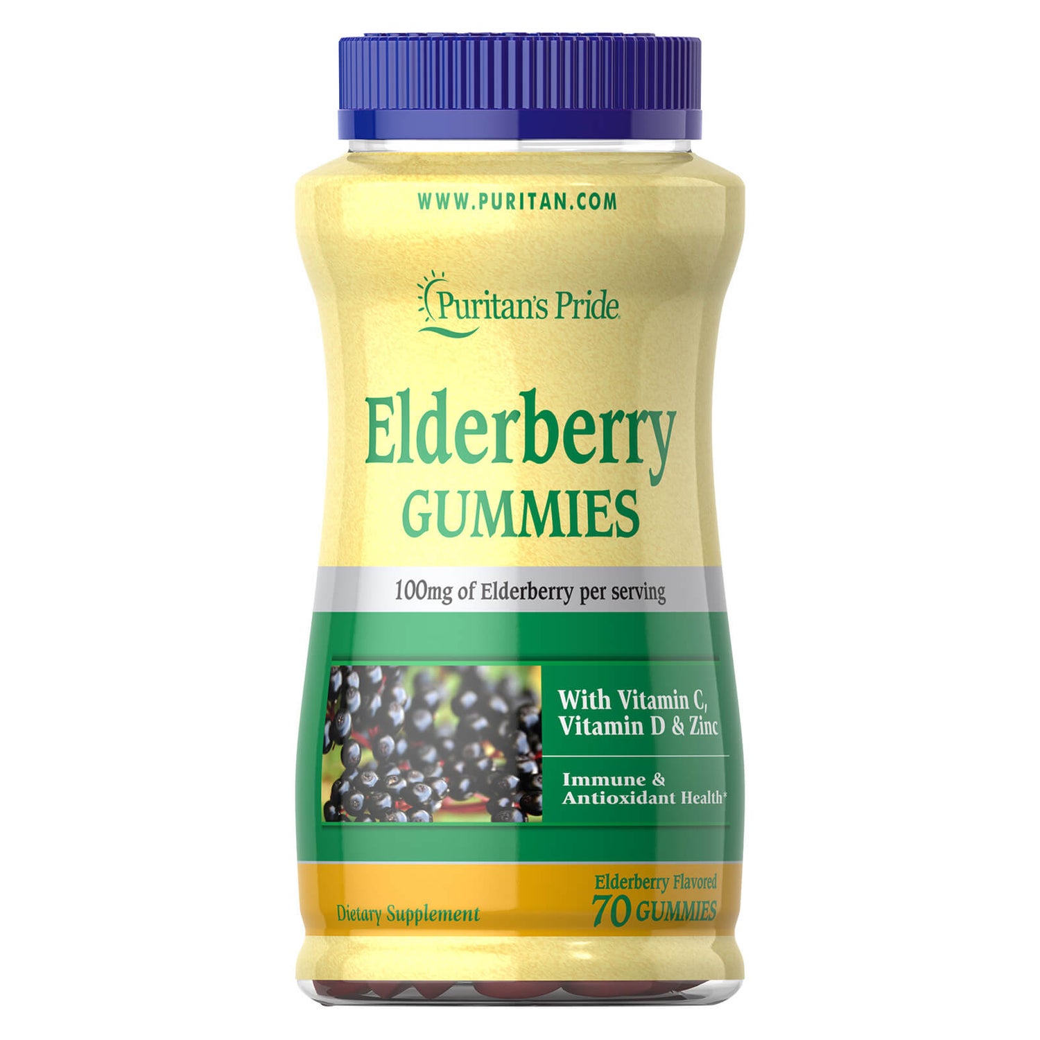 Puritan's Pride Elderberry Gummy 100mg - 70 Gummies