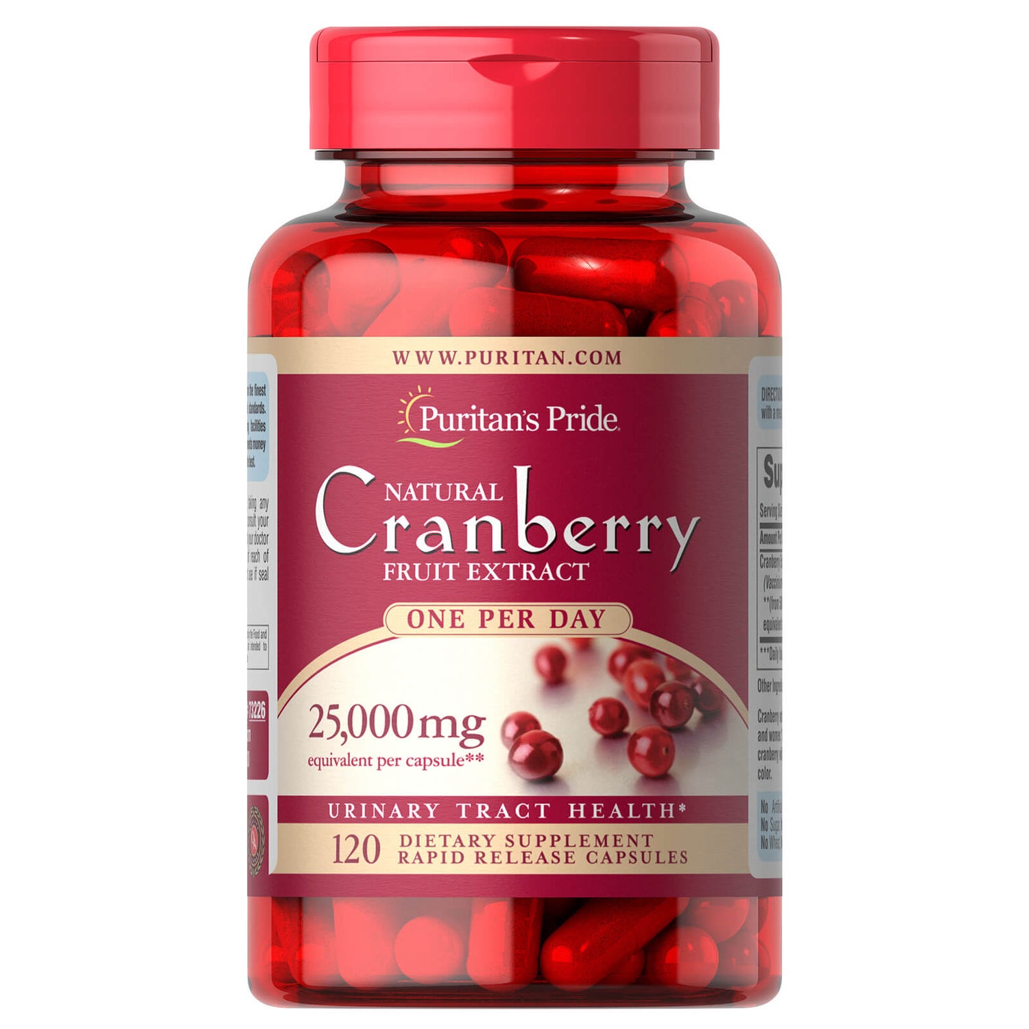 Puritan's Pride One A Day Cranberry 500mg - 120 Capsules