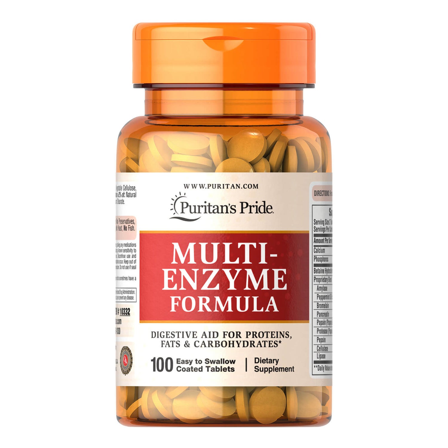Puritan's Pride Multi Enzyme Formula - 100 Tablets