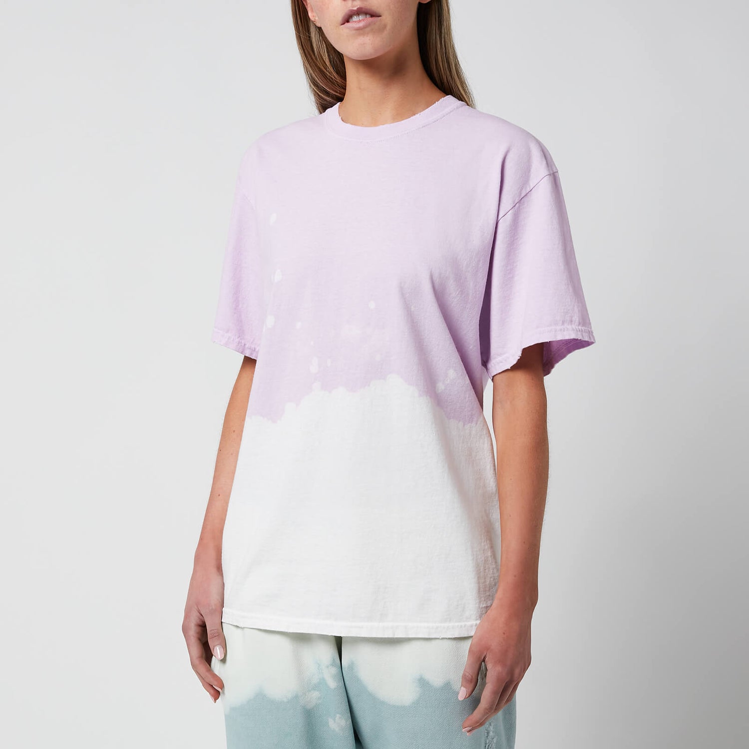La Detresse Women's Lilac Acid Wash T-Shirt - Lilac - S