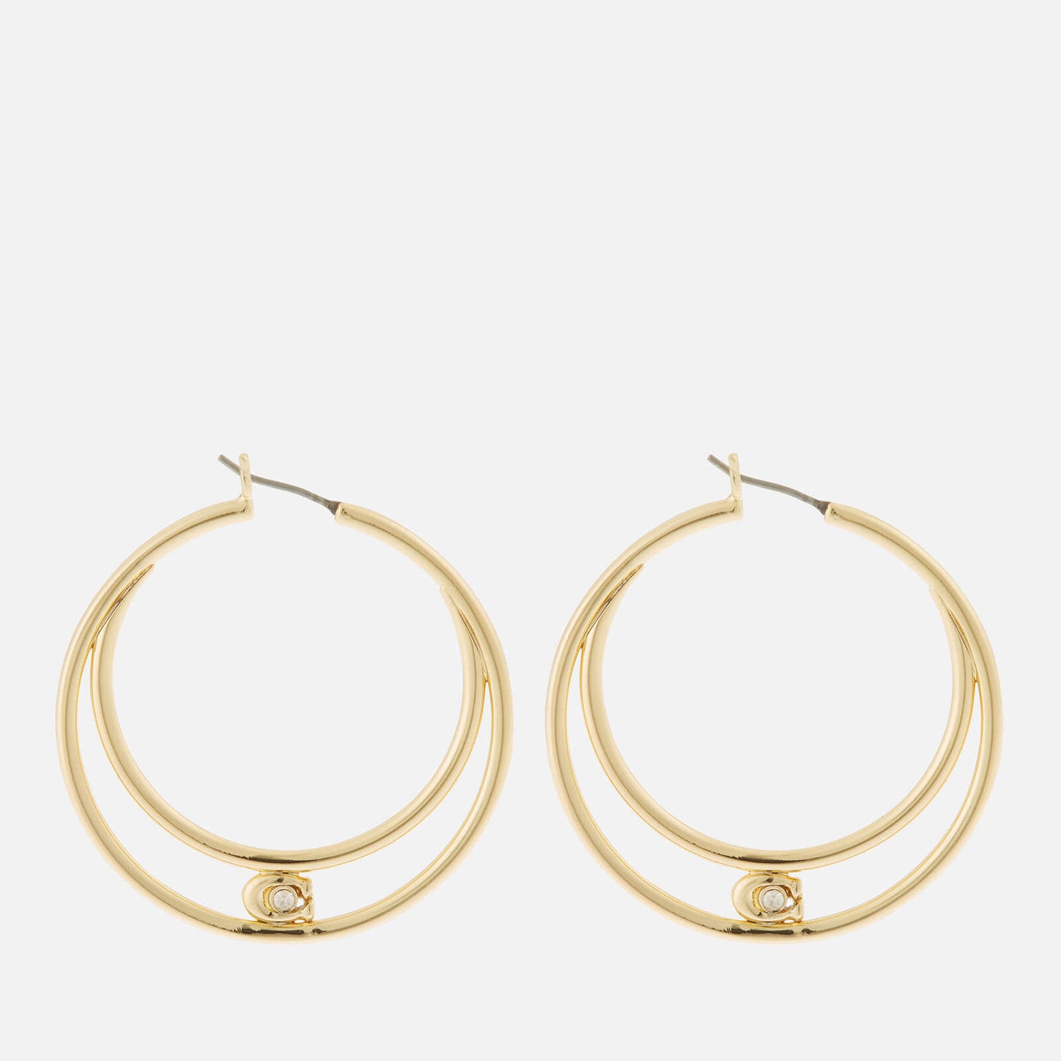 Coach Women's C Double Hoop Earrings - Gold