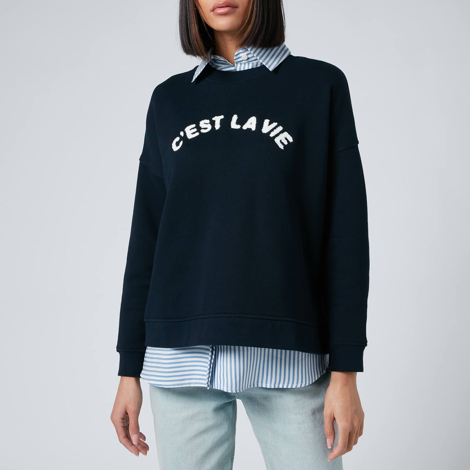 Whistles Women's C'est La Vie Logo Sweatshirt - Navy